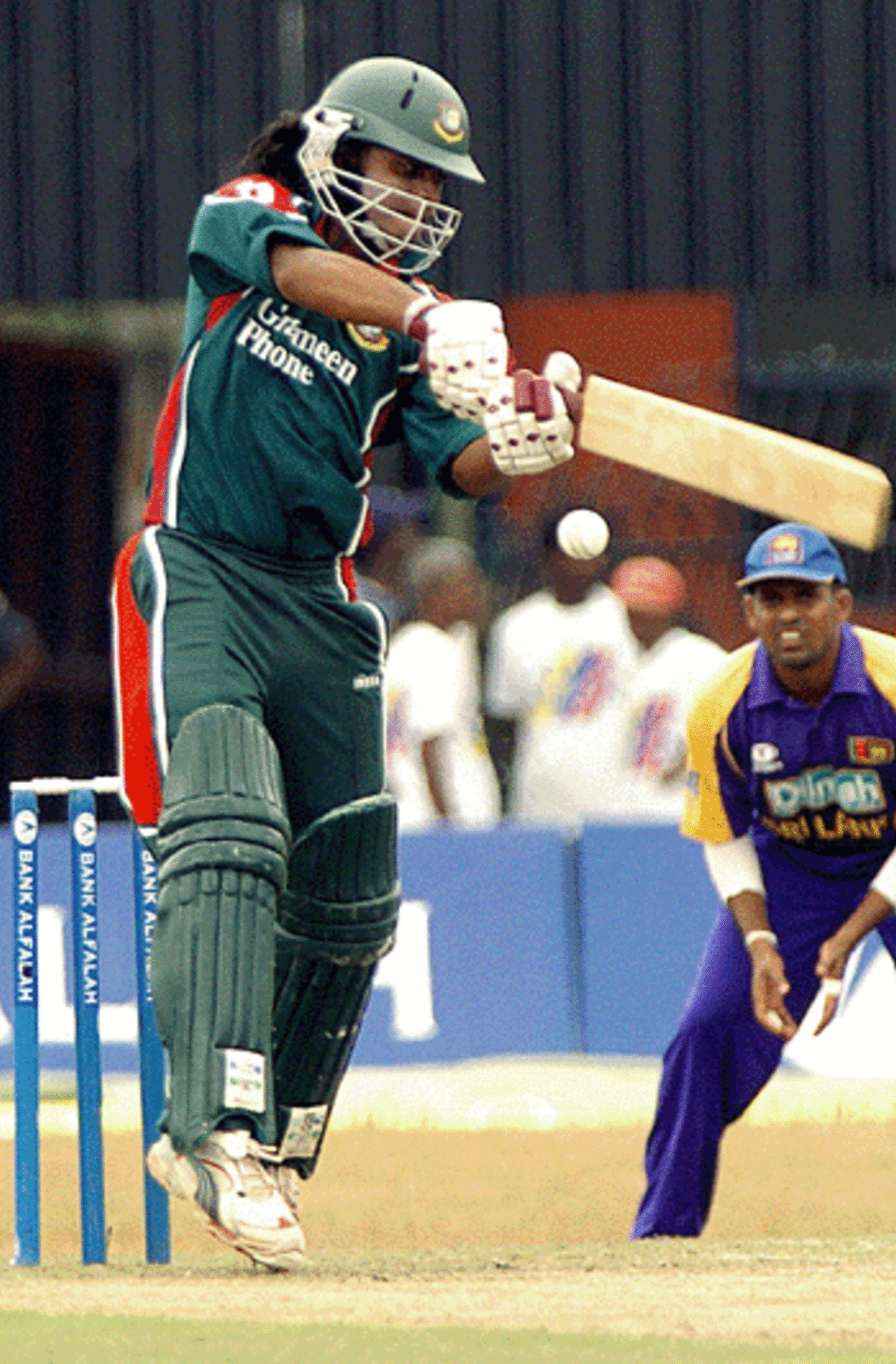 Shahriar Nafees misses a square cut during his innings of 21 against Sri Lanka, Sri Lanka v Bangladesh, Colombo, September 4, 2005
