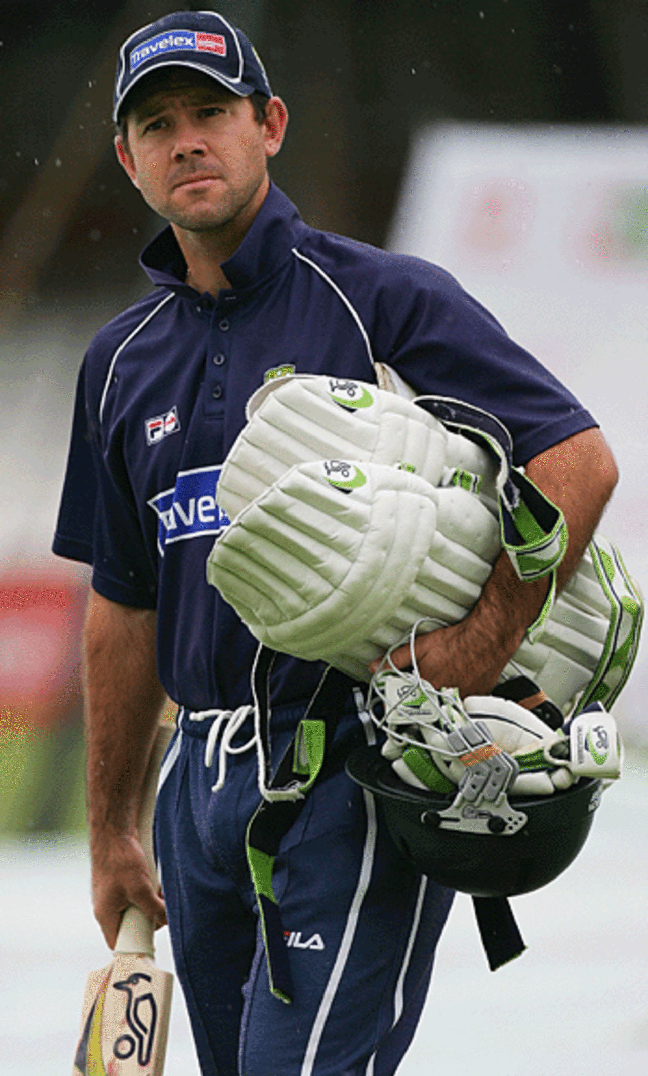 A pensive Ricky Ponting waits his turn at the nets, The Oval, London, September 6, 2005