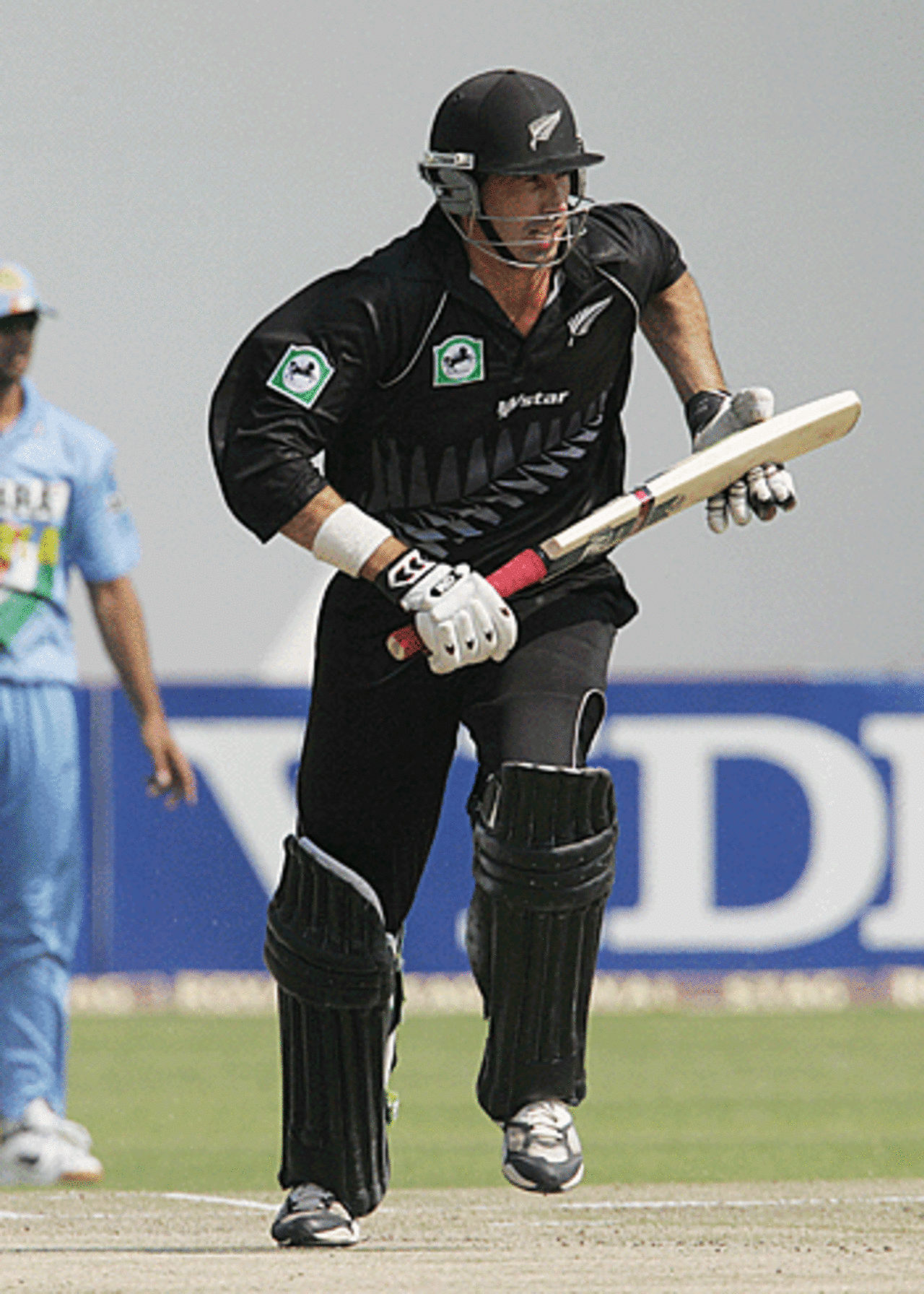 Stephen Fleming sets off for a run during a blazing opening partnership, India v New Zealand, Harare, September 6, 2005