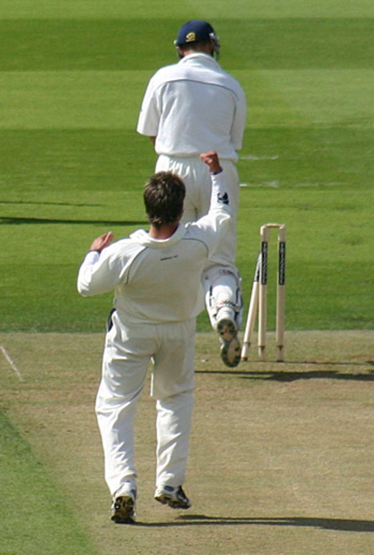 Martin van Jaarsveld is bowled by Peter Trego for 0, Middlesex v Kent, Lord's, September 7, 2005