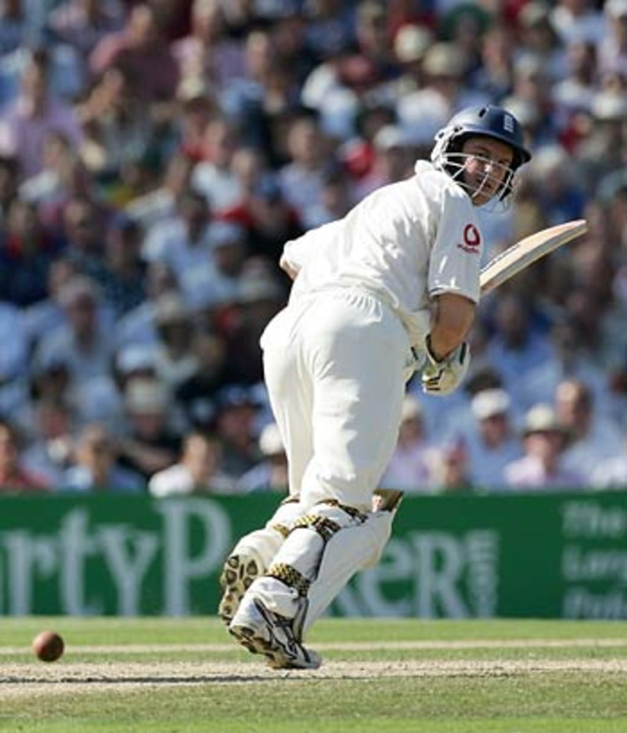 Andrew Strauss clips one off his toes, England v Australia, 5th Test, The Oval, September 8, 2005