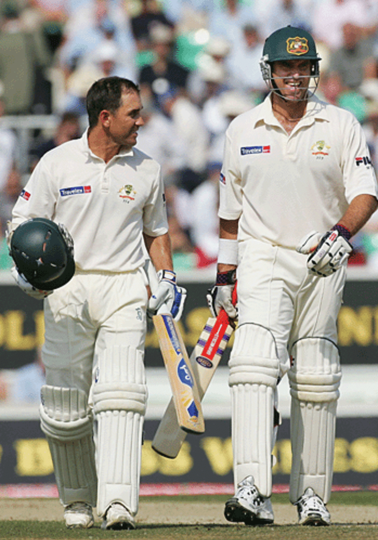 Justin Langer and Matthew Hayden walk in for lunch, England v Australia, 5th Test, The Oval, September 9, 2005