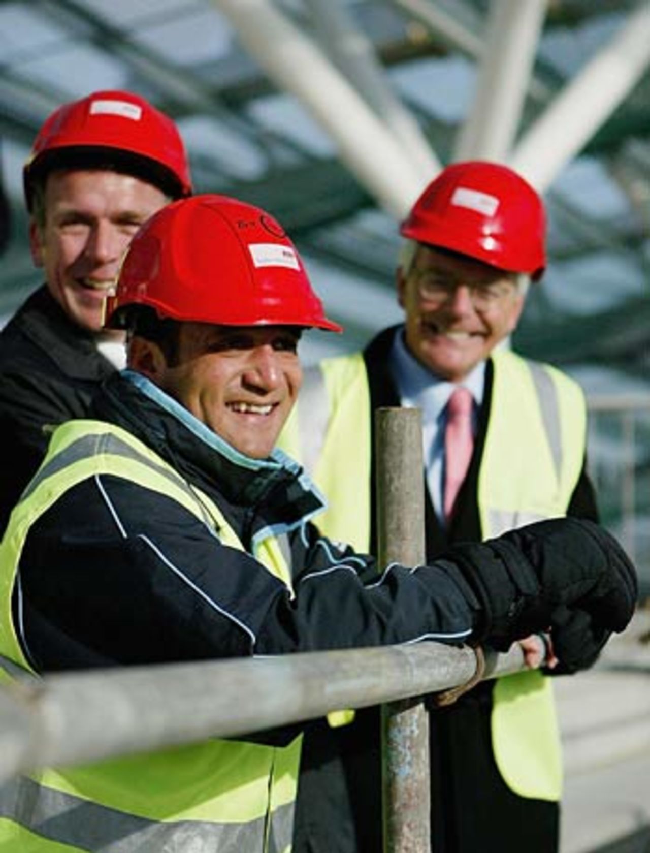 Mark Butcher at the topping-out ceremony for the new stand at The Oval, January 25, 2005