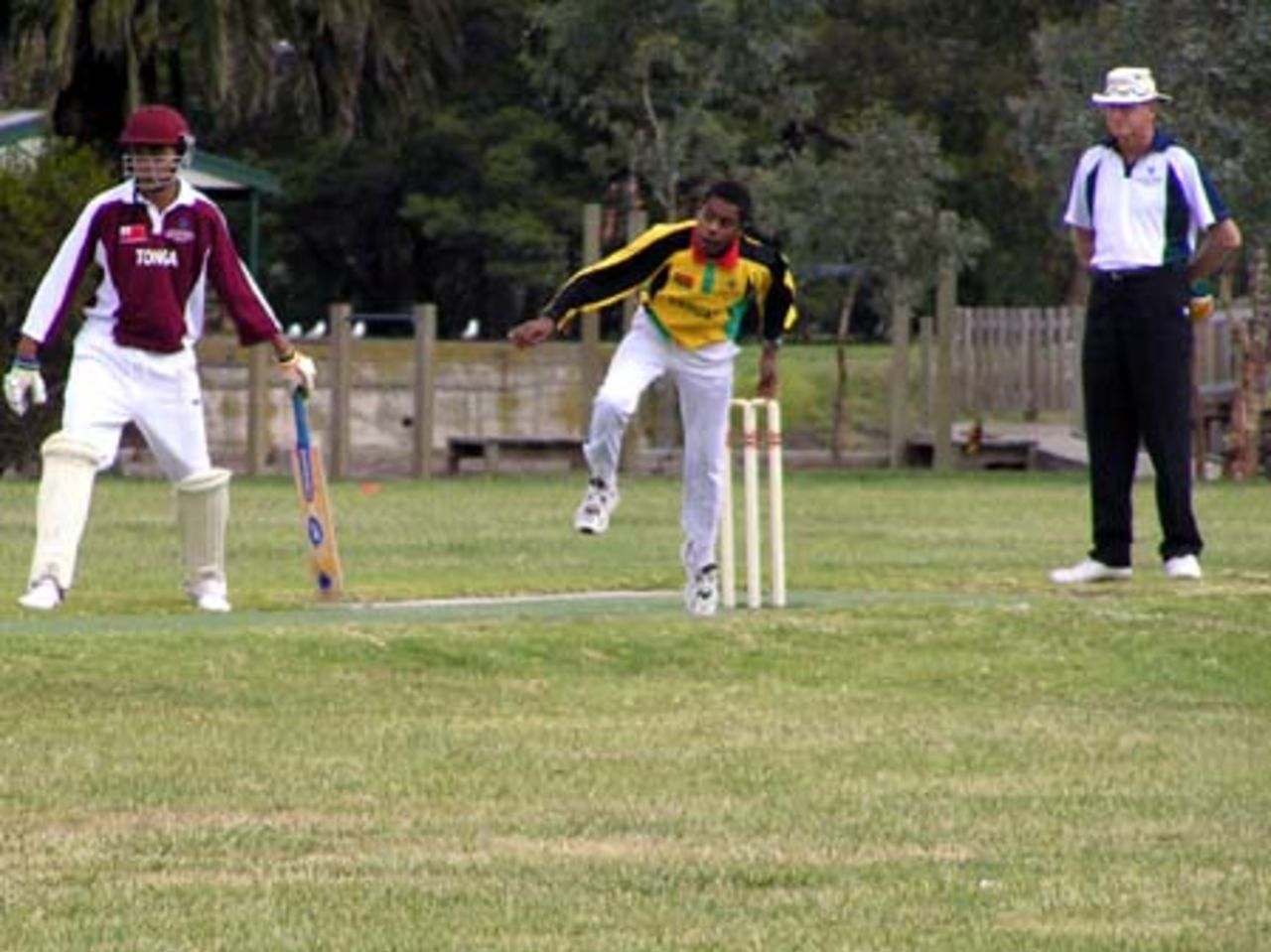 Tony Cooper umpiring during EAP U15 Cricket 8s in Melbourne in February 2005