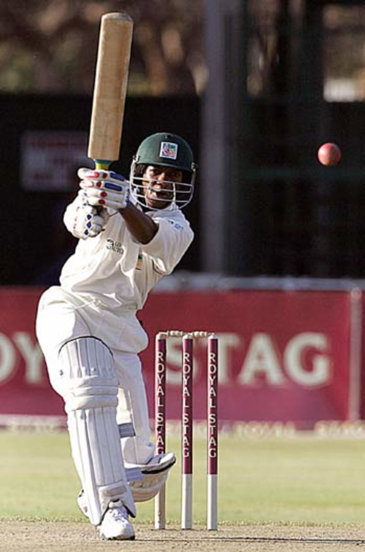 Keith Dabengwa on the attack, Zimbabwe v India, 1st Test, Bulawayo, September 13, 2005