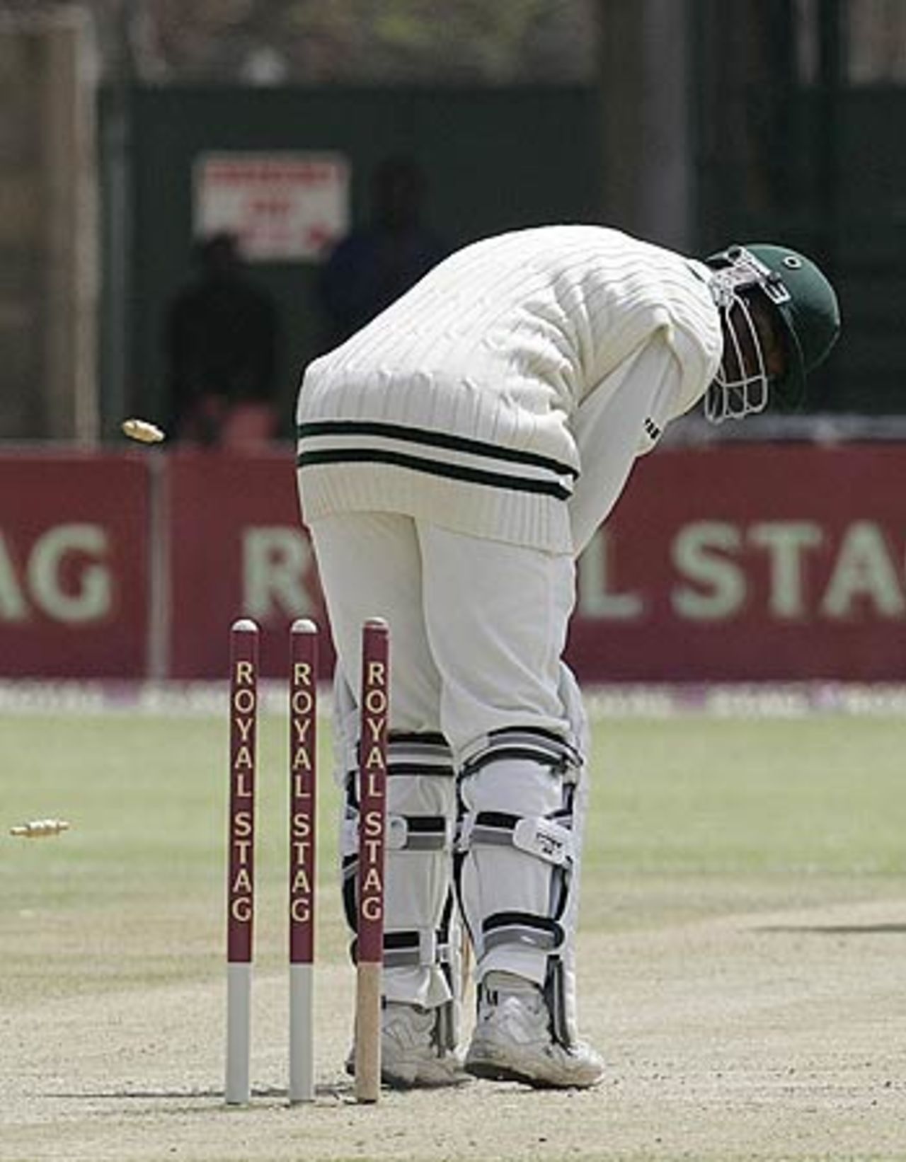 Blessing Mahwire is bowled by Irfan Pathan, Zimbabwe v India, 1st Test, Bulawayo, September 14, 2005