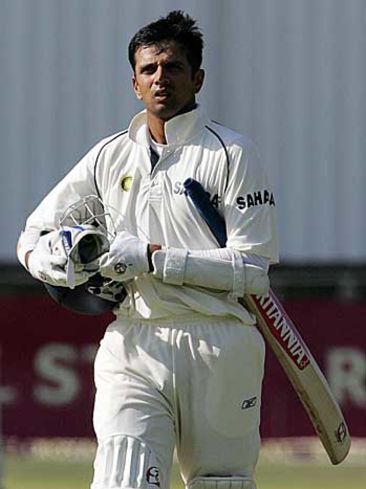 Rahul Dravid walks off for 77, Zimbabwe v India, Bulawayo, September 14, 2005