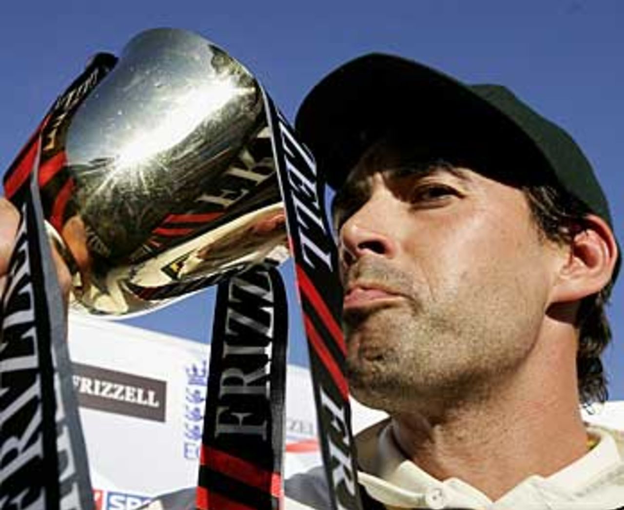 Stephen Fleming slates his thirst from the trophy, after Notts won the County Championship title, Kent v Notts, Canterbury, September 17, 2005
