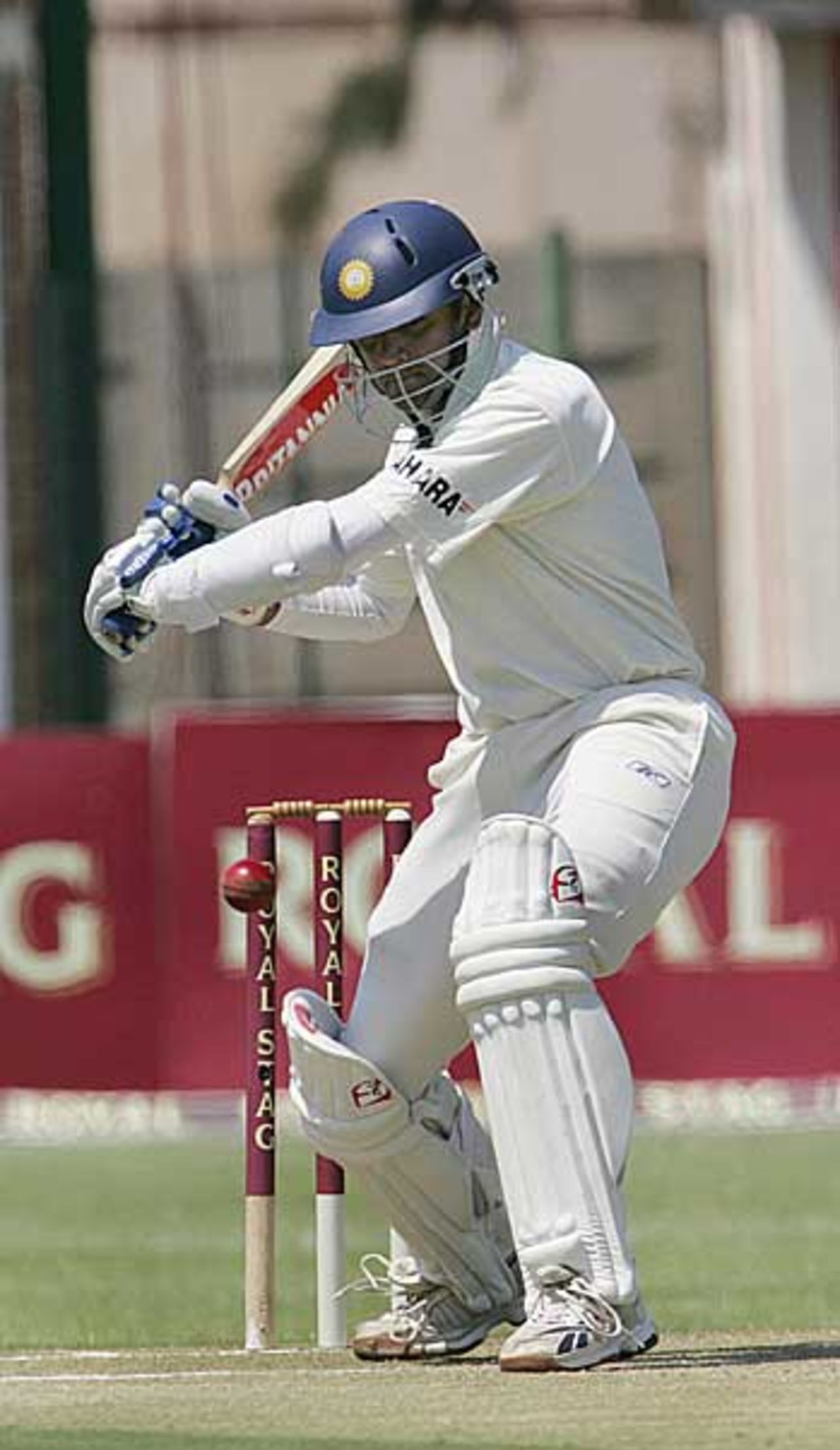 Rahul Dravid goes back to cut the ball, Zimbabwe v India, Harare, September 21, 2005