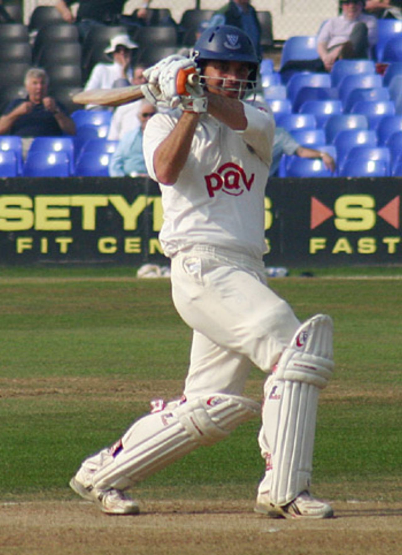 Michael Yardy hammers a boundary, Sussex v Kent, Hove, September 22, 2005