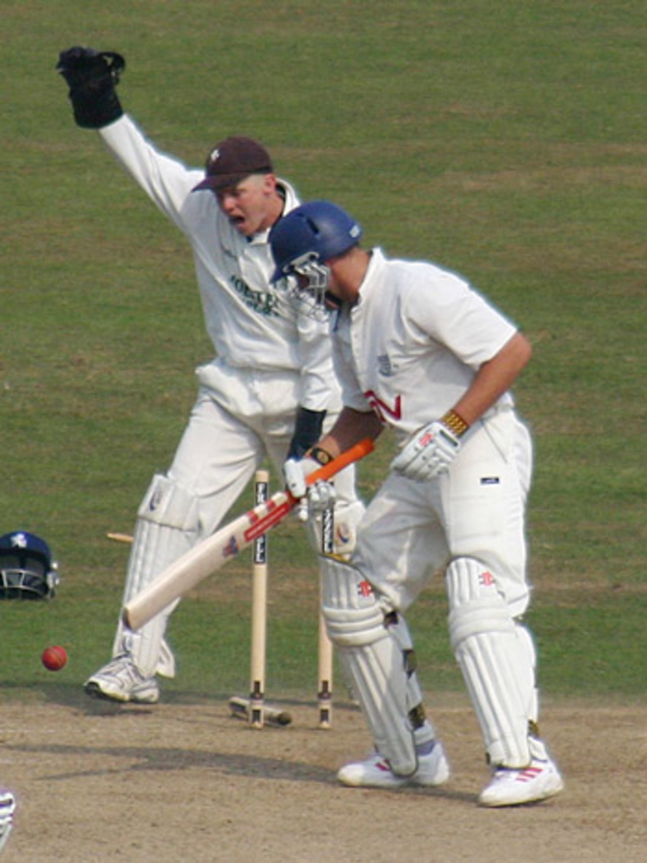Chris Adams is bowled by Min Patel for 41, Sussex v Kent, Hove, September 22, 2005