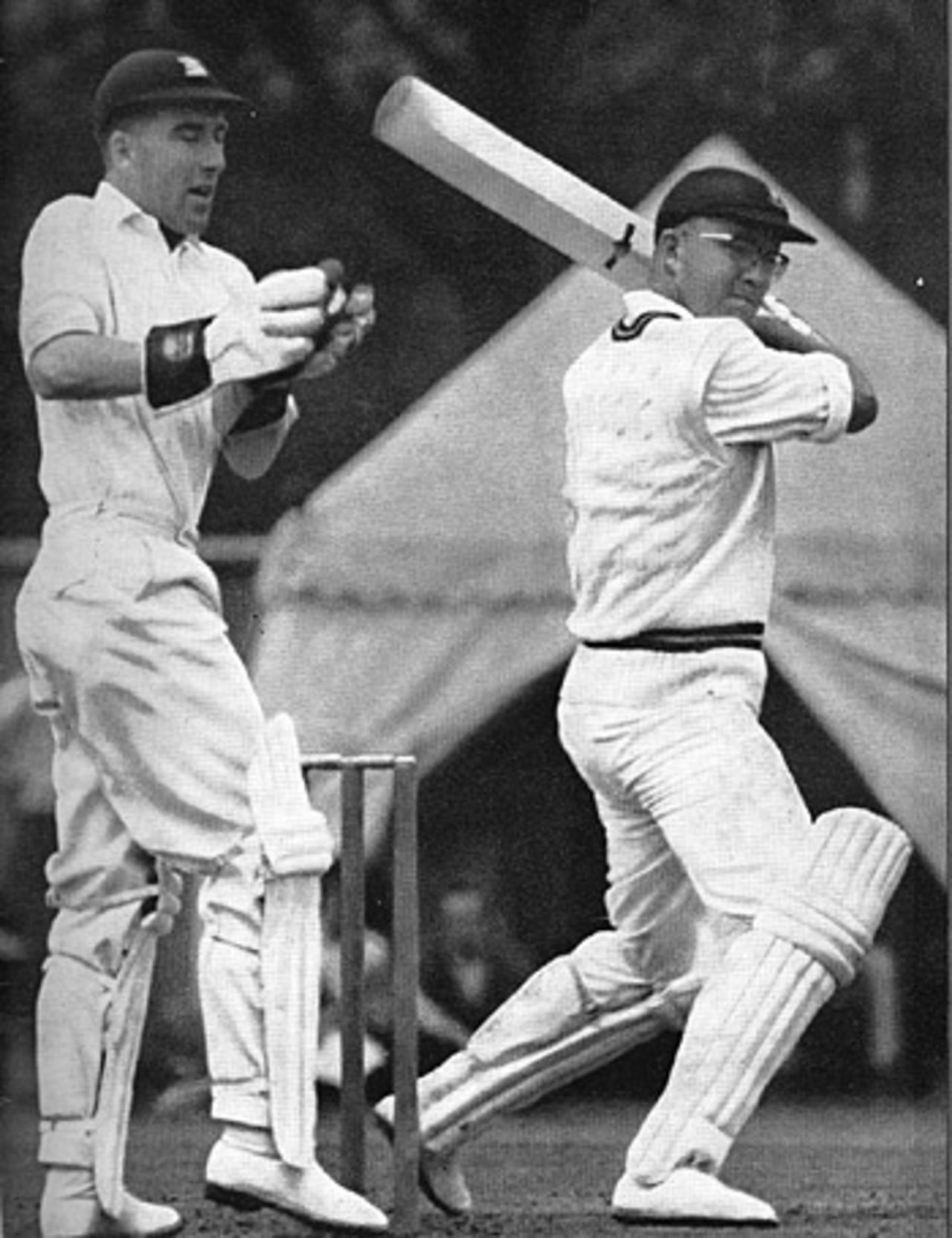 Eddie Barlow batting for the 1965 South Africans against Essex