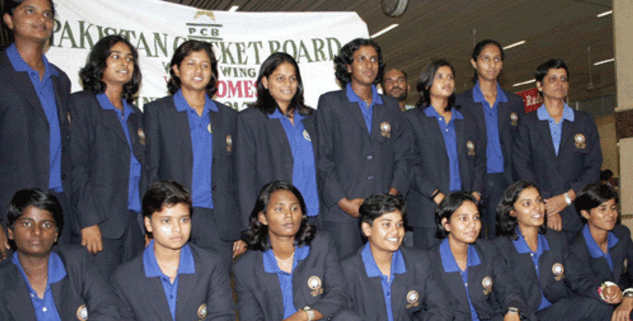 India Under-21 women's team  at a reception on their arrival at Lahore, September 27, 2005