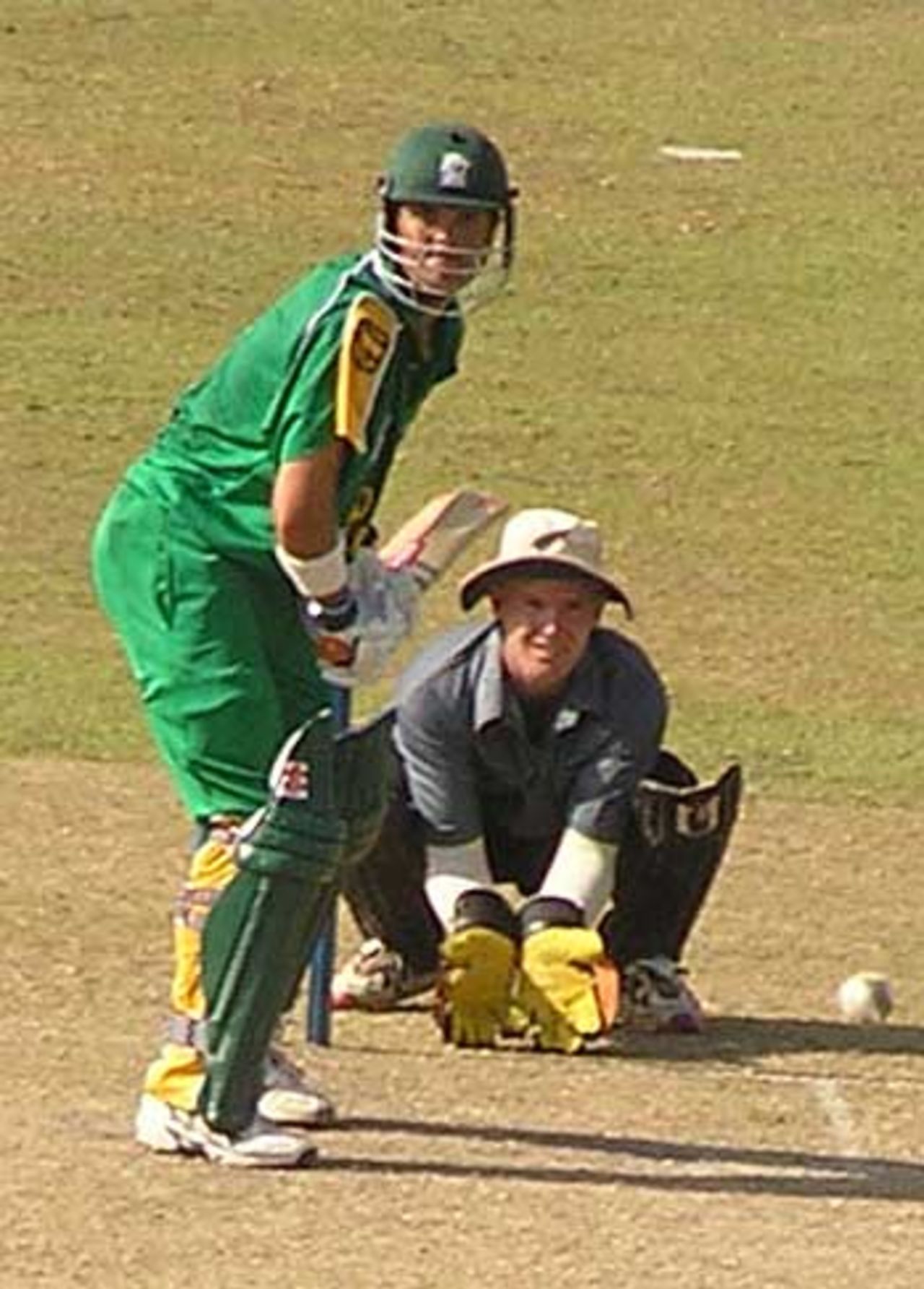 Jacques Rudolph concentrates during his 68 against New Zealand A, which went most of the way towards sealing the triangular A team tournament for South Africa A, SSC Ground, Colombo, October 1, 2005