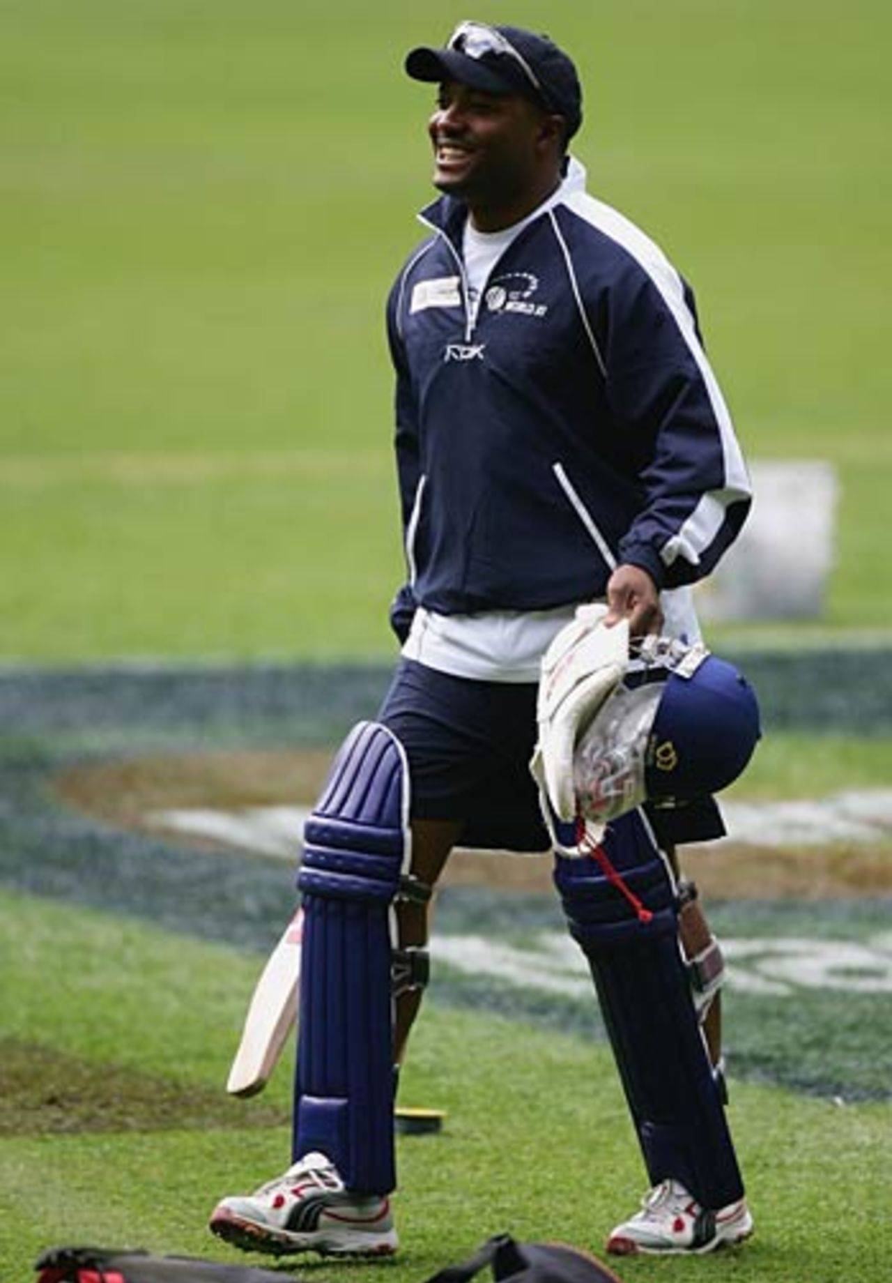 Brian Lara awaits his turn at the nets ahead of the second match of the ICC Super Series, Melbourne, October 6, 2005