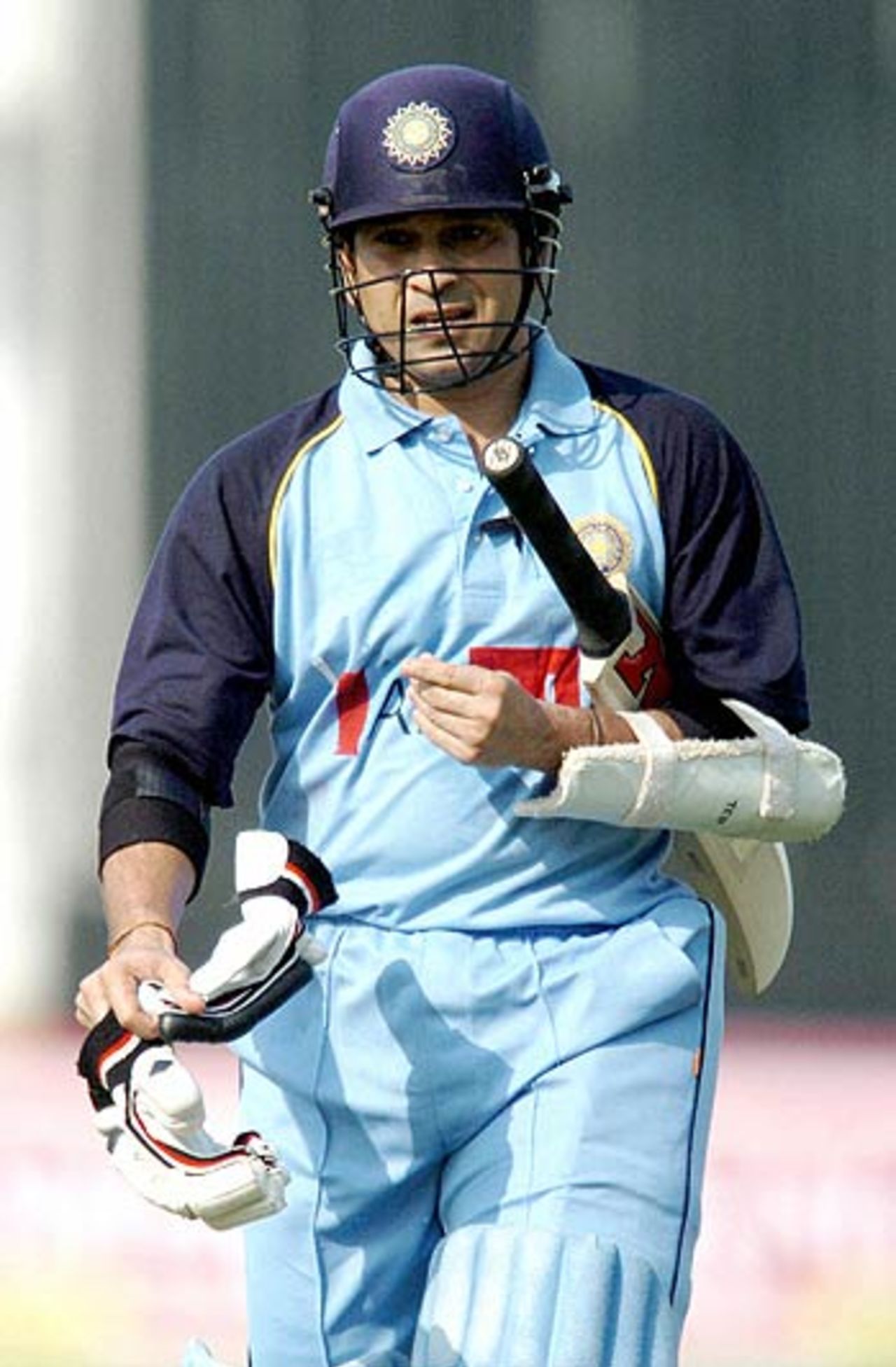 Sachin Tendulkar is dismissed for 12, India A v India Seniors, Challenger Trophy, Mohali, October 10, 2005