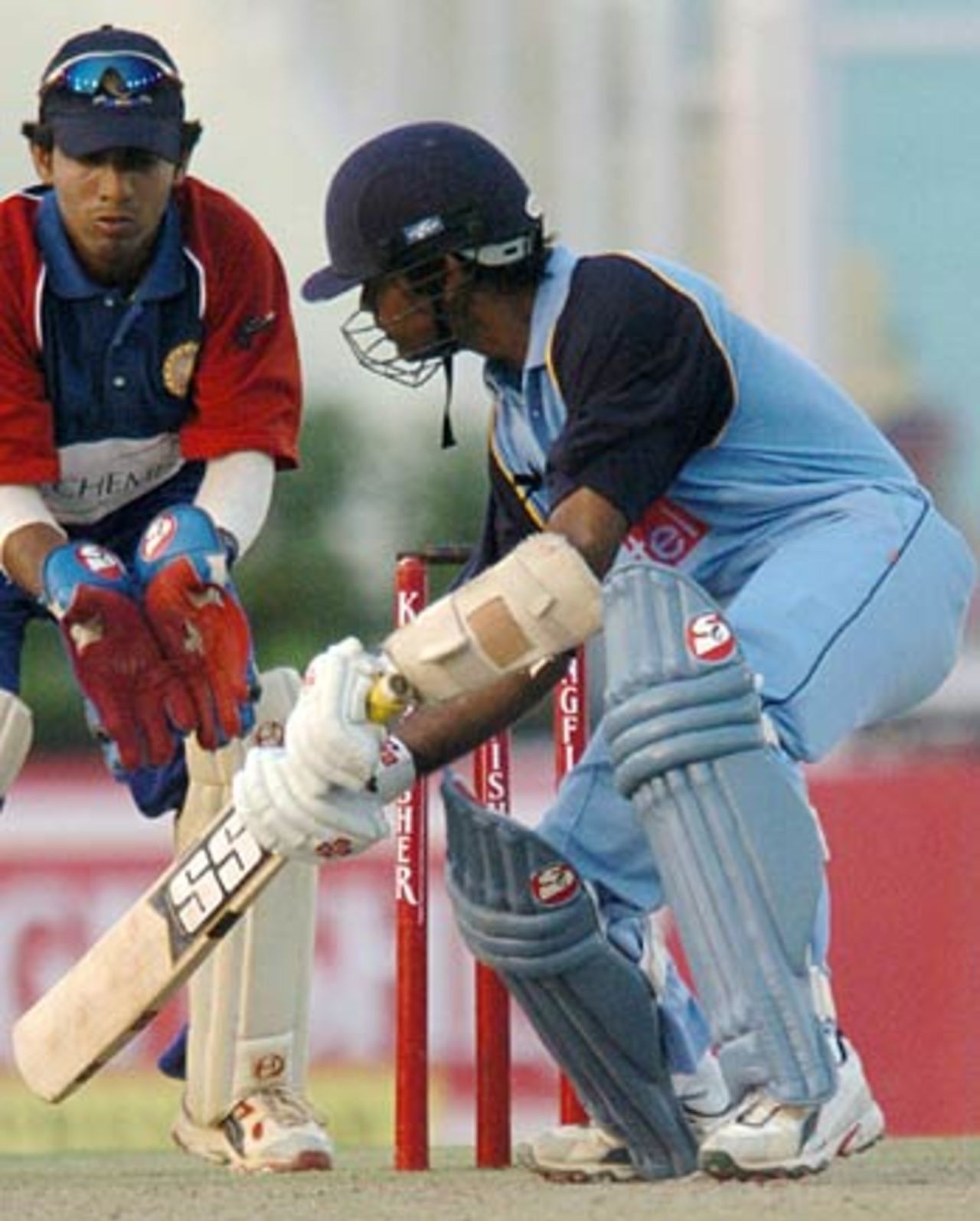 Venugopal Rao plays a delicate late cut on his way to a fine 98