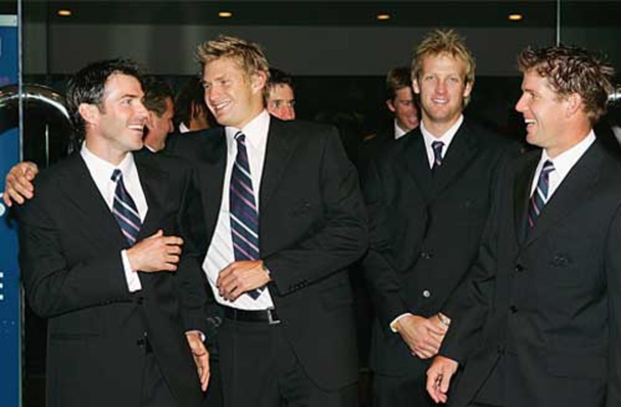 Some of the Australian team arrive at the ICC Awards, Sydney, October 11, 2005