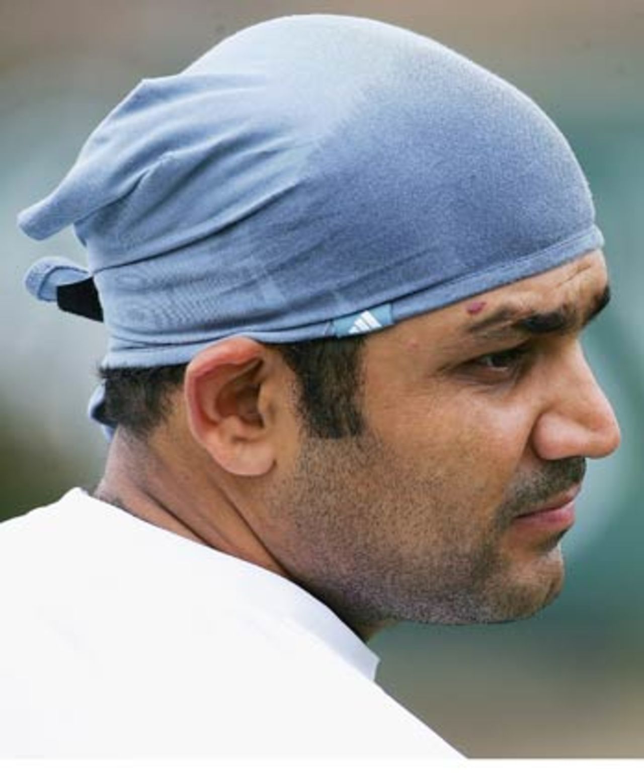 A rather pensive Virender Sehwag prepares for the Super Test, Sydney, October 13, 2005