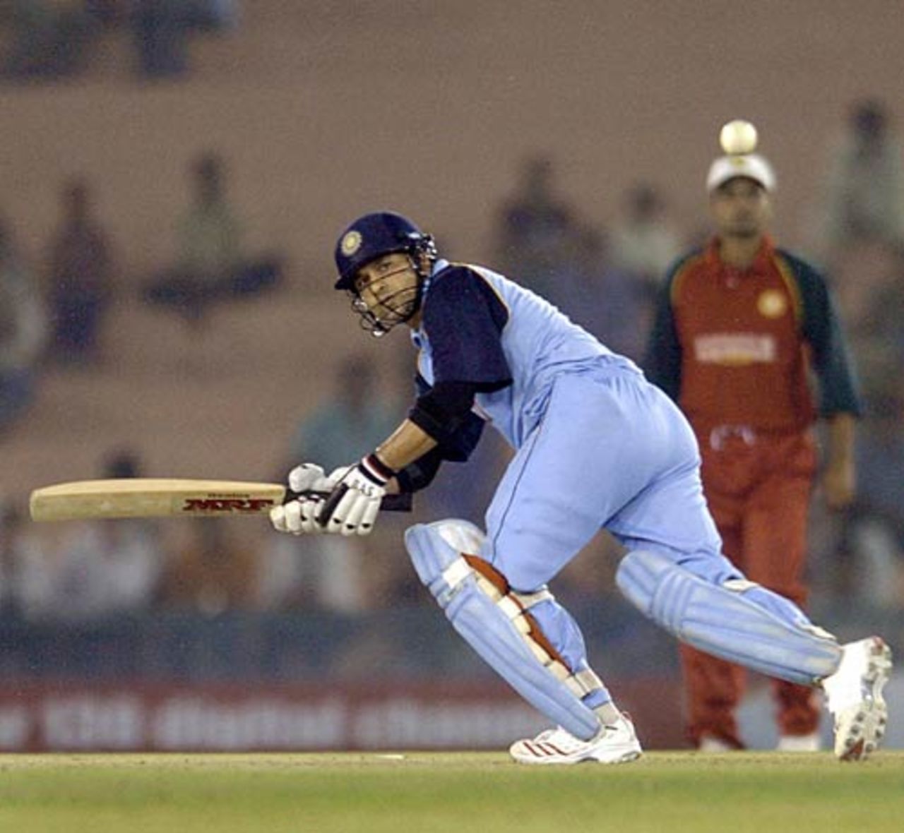 Sachin Tendulkar flattered to decieve falling after a run-a-ball 22, India B v India Seniors, Challenger Trophy final, Mohali, October 13, 2005