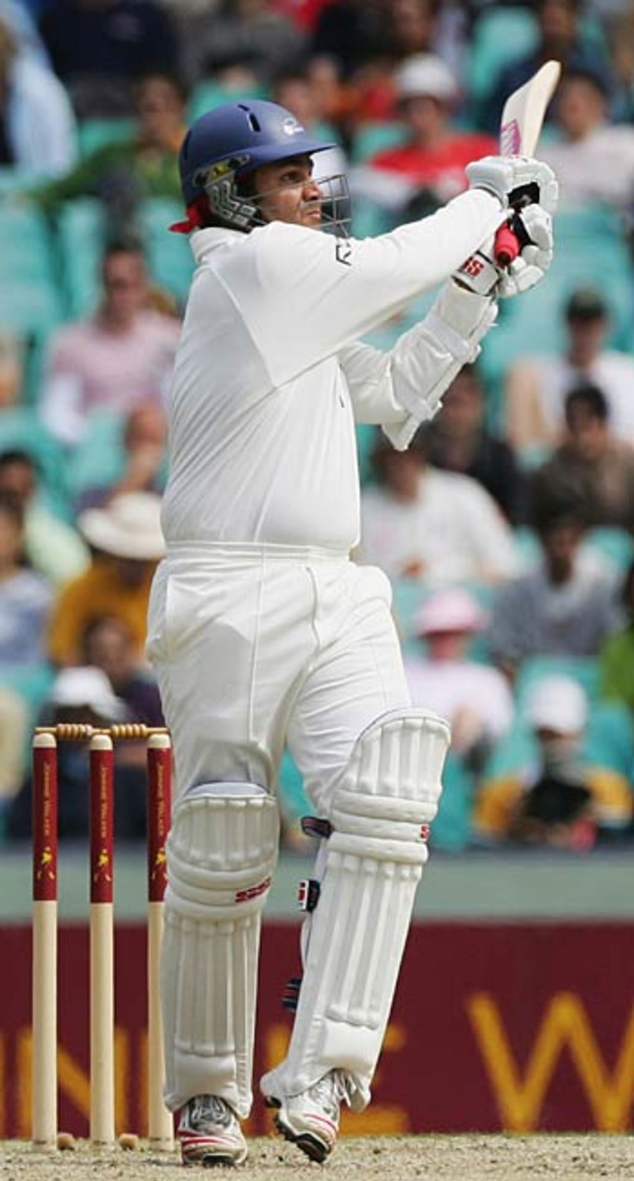 Virender Sehwag set SCG ablaze with a sparkling 76, Australia v World XI, Super Test, 2nd Day, Sydney, October 15, 2005