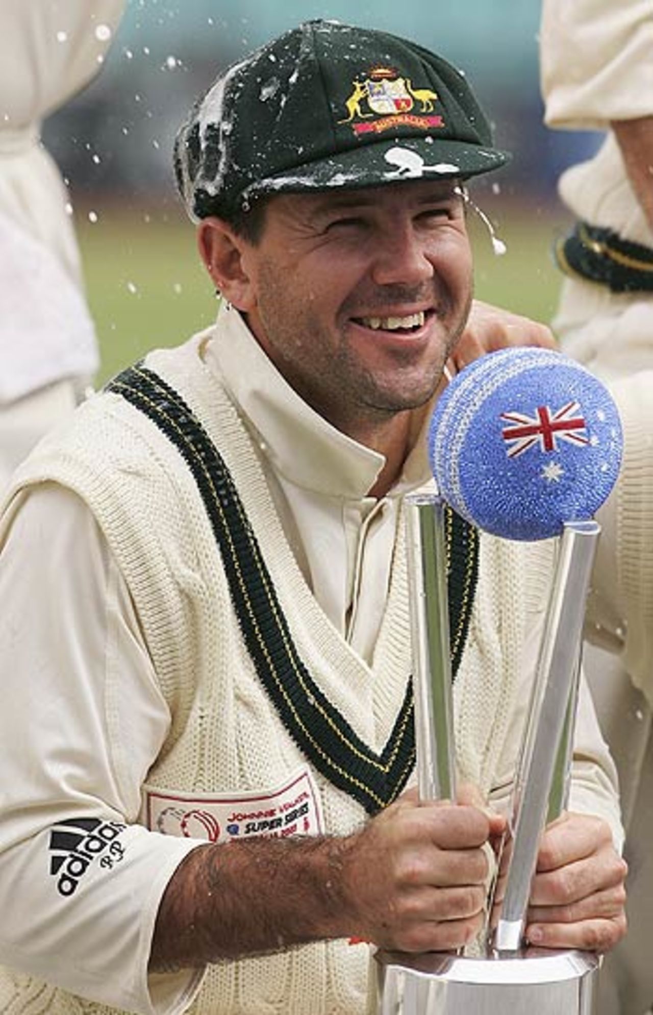 Ricky Ponting  poses with the Super Series trophy, Australia v World XI, Super Test, Sydney, 4th Day, October 17, 2005