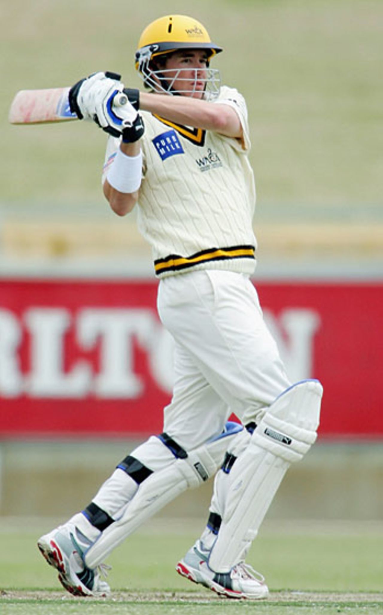 Marcus North on the attack, Western Australia v Victoria, Pura Cup, Perth, October 18, 2005