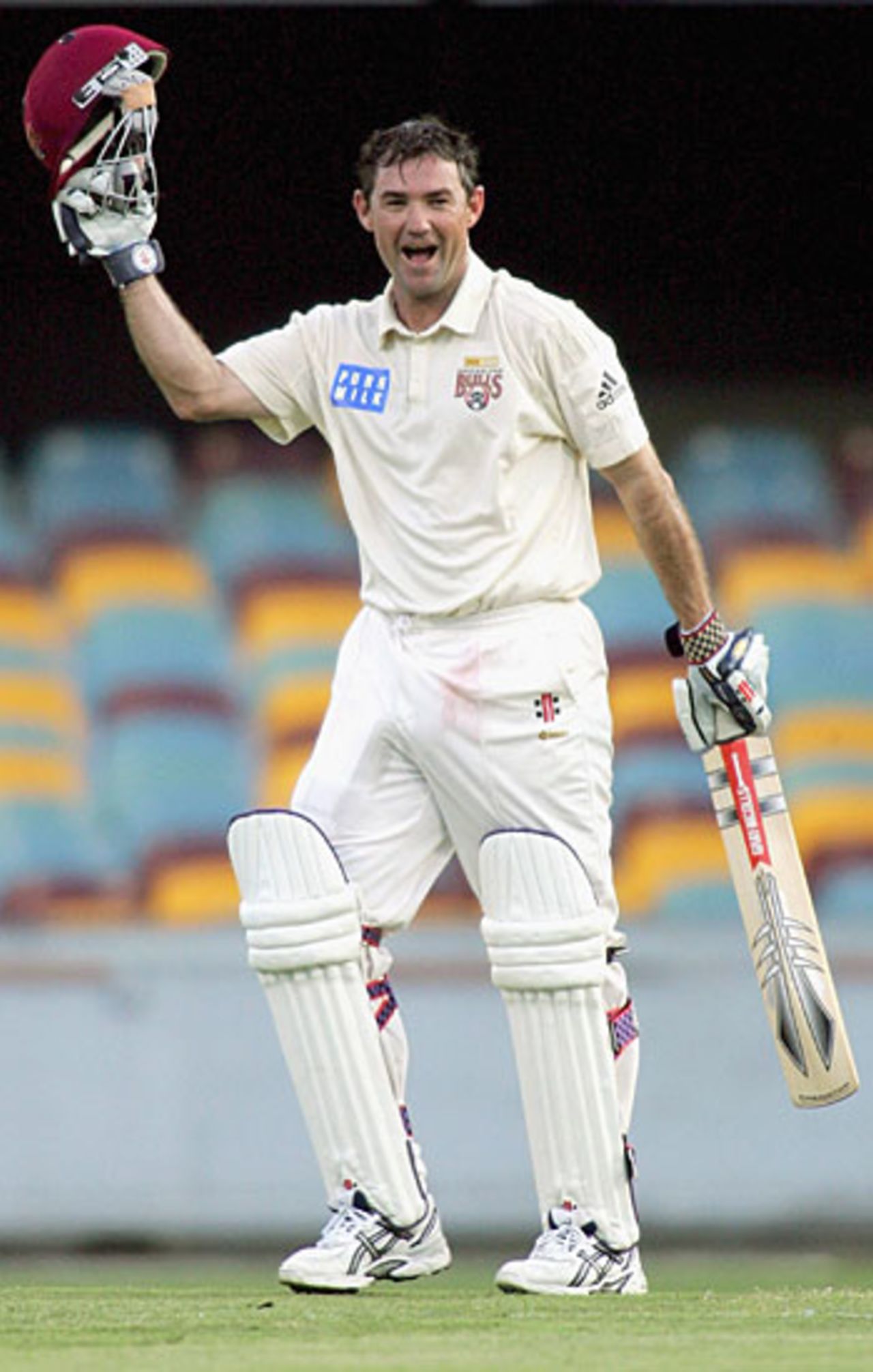 Jimmy Maher reaches his hundred, Queensland v Tasmania, Pura Cup, Brisbane, October 18, 2005