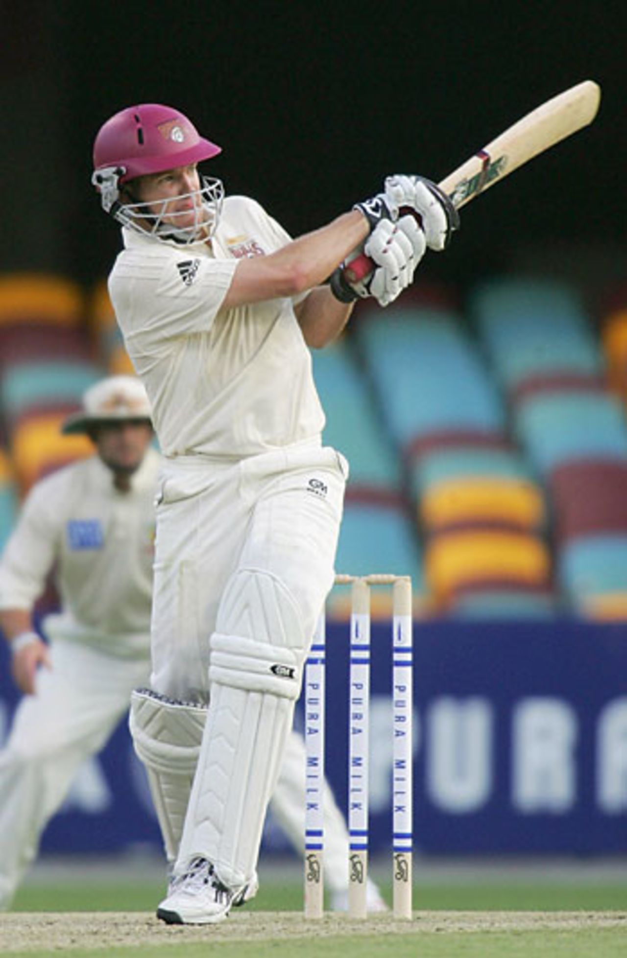 James Hopes pulls on his way to an 88-ball 77, Queensland v Tasmania, Pura Cup, Brisbane, October 18, 2005