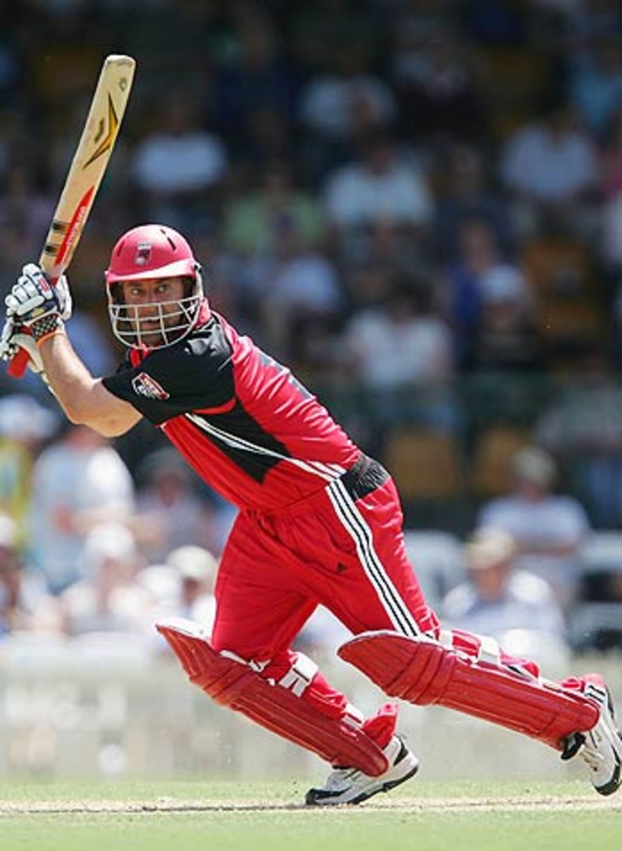 Darren Lehmann drives during his 75, New South Wales v South Australia, ING Cup, Sydney, October 23, 2005