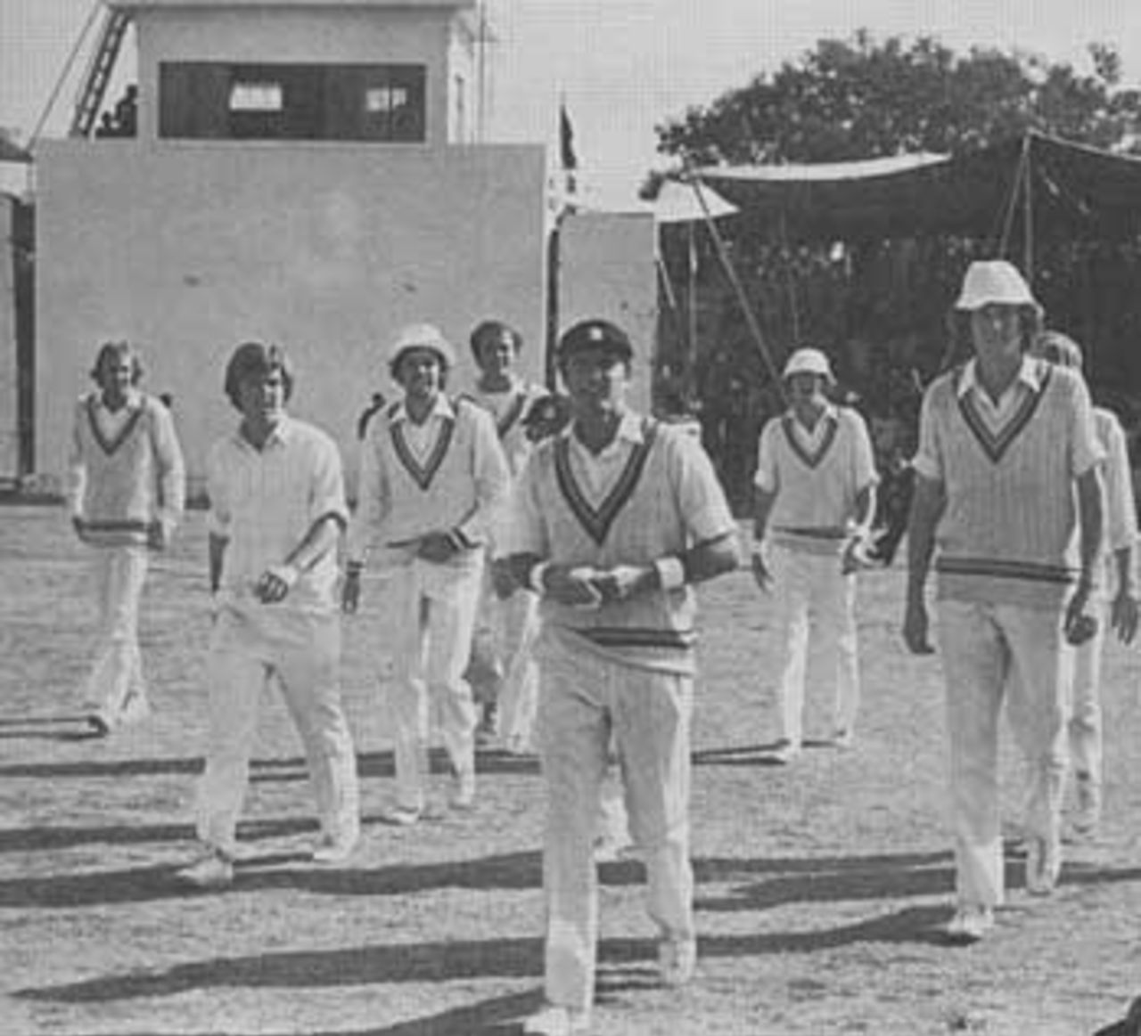 Geoff Boycott leads the England side for the first time against Pakistan, Pakistan v England, Karachi, January 18, 1978