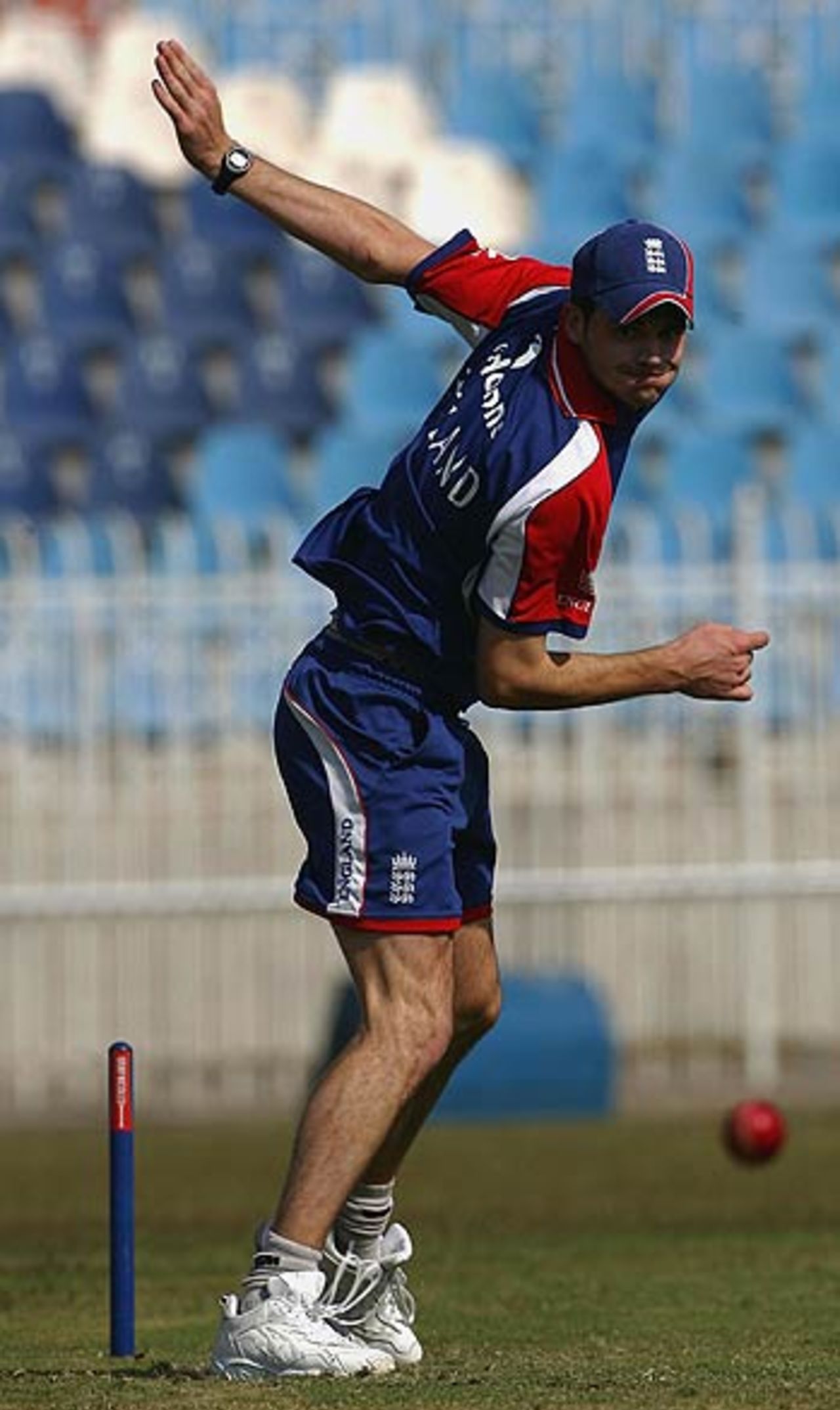 James Anderson bowls in the nets, Islamabad, October 28, 2005