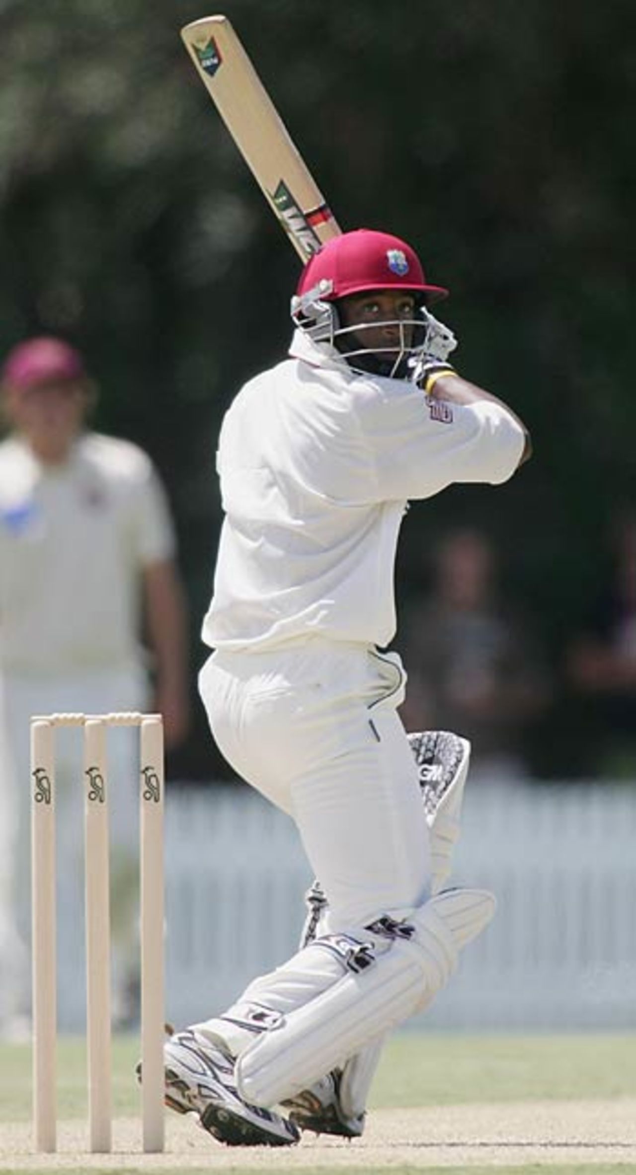 Tino Best chipped in with 23 as West Indies piled a mammoth total, Queensland v West Indians, Brisbane, October 29, 2005
