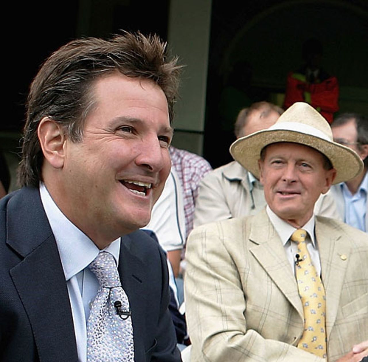 Mark Nicholas and Geoff Boycott at The Oval September 12, 2005