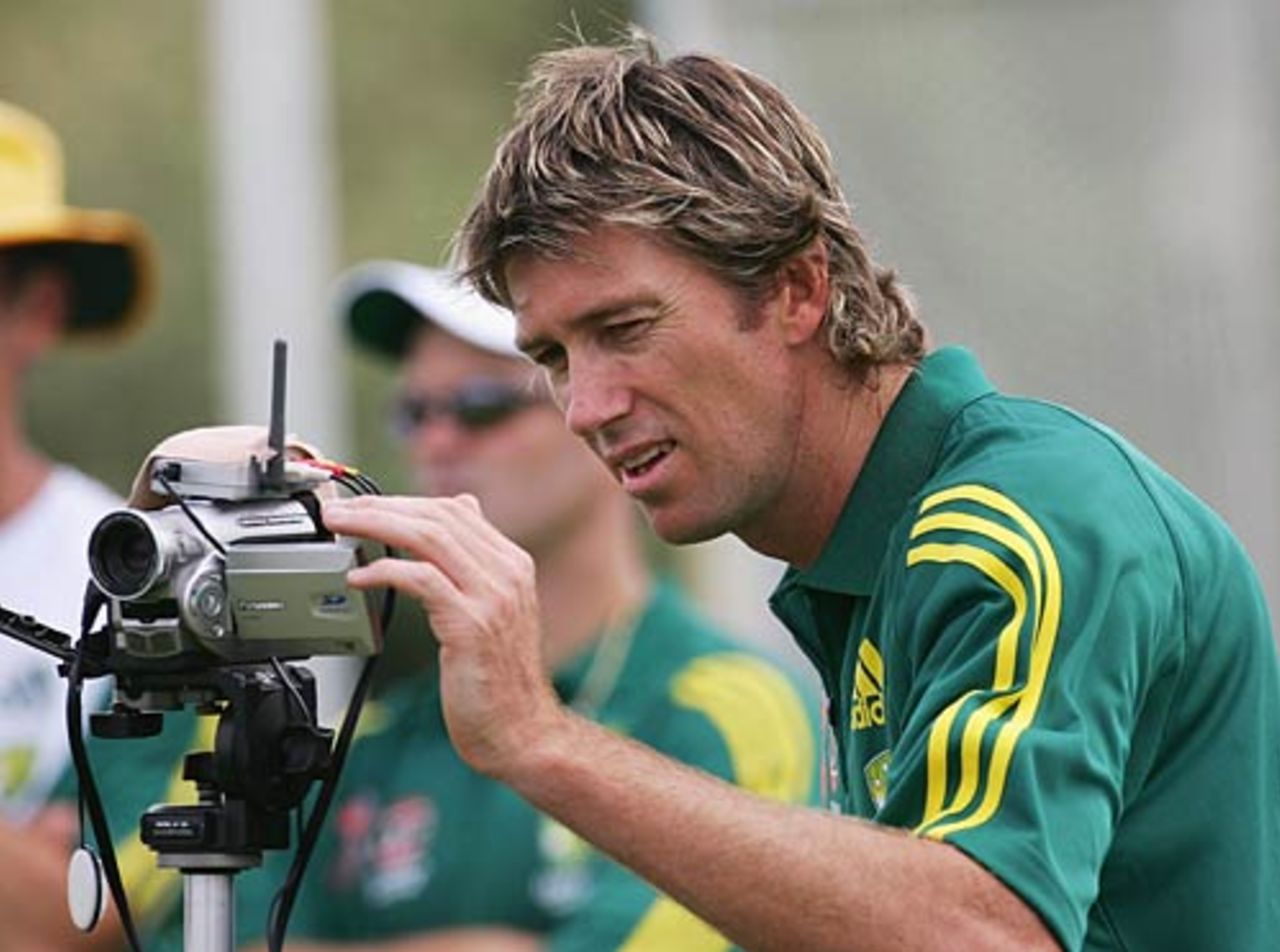 Alternate career option for Glenn McGrath?, Allan Border field, Brisbane, October 31, 2005