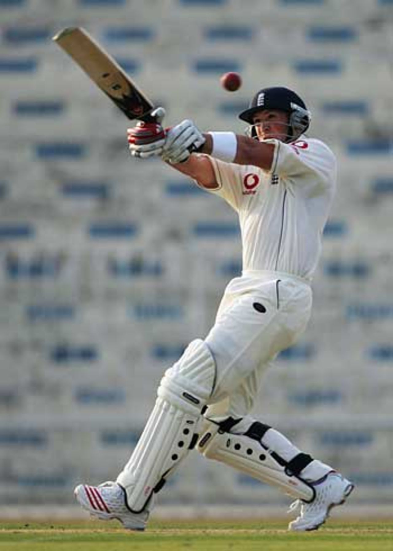 Matt Prior pulls during his aggressive fifty as he helps guide England from 130 for 8, Patron's XI v England XI, Tour Match, Rawalpindi, October 31, 2005