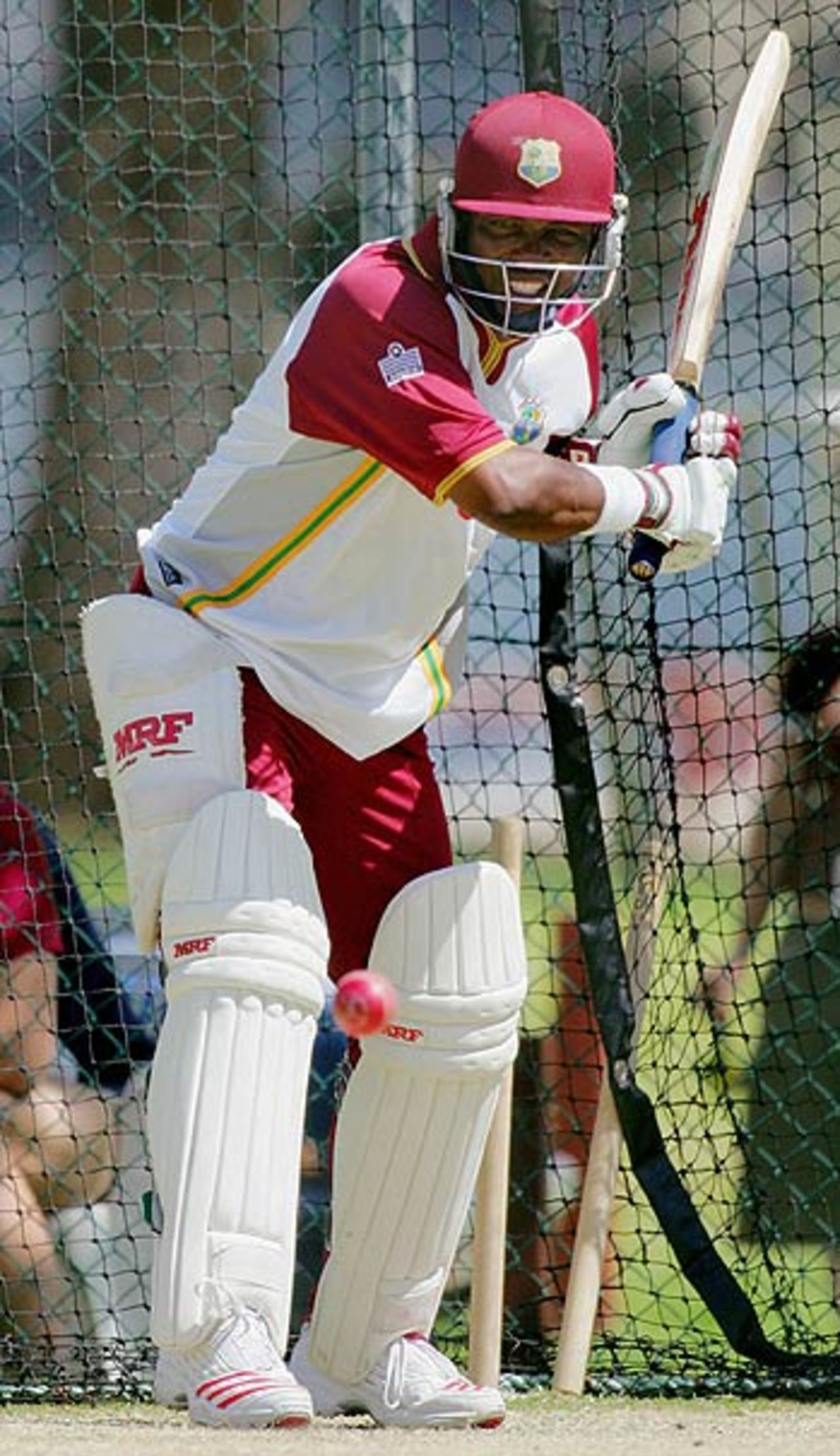 Brian Lara bats at a nets session, Brisbane, November 2, 2005