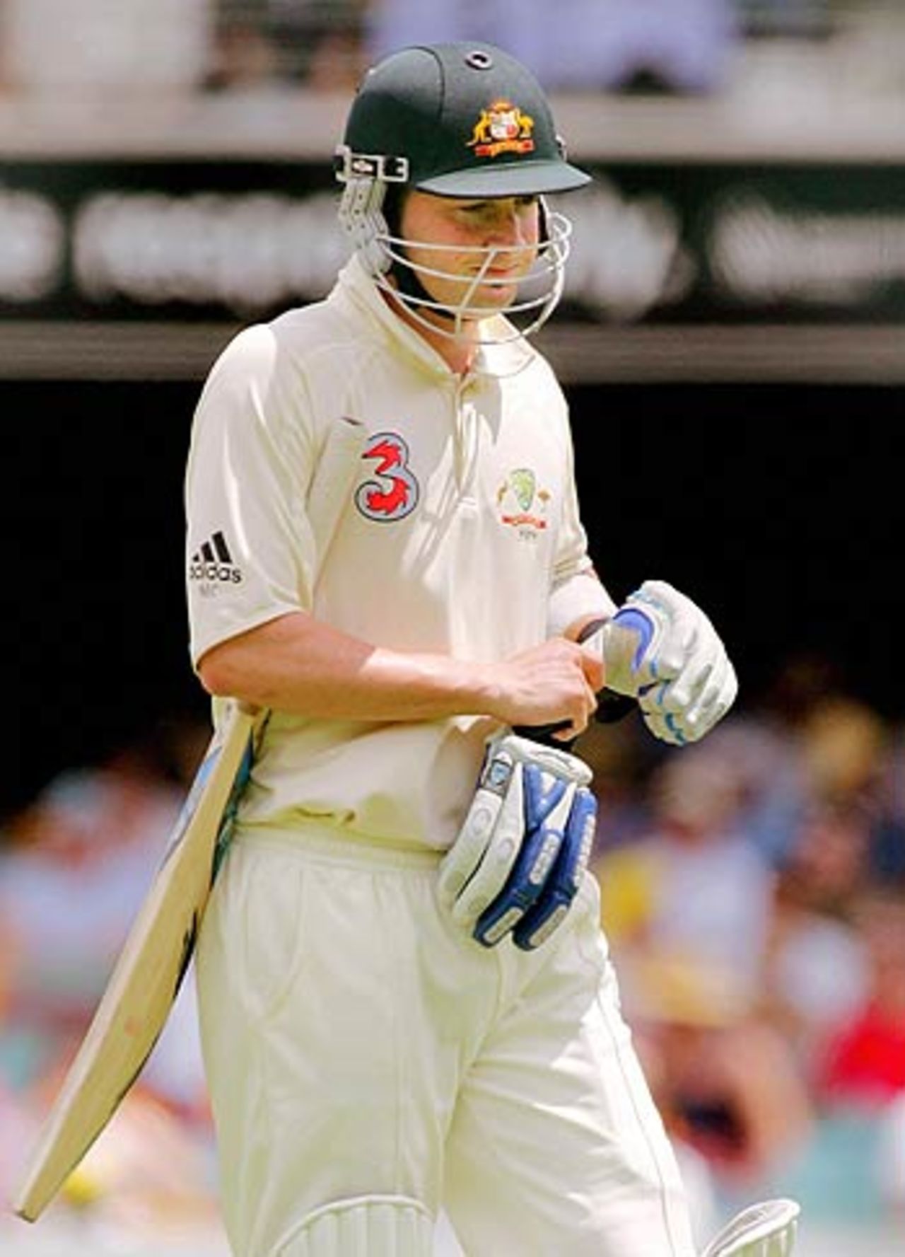 Michael Clarke was dismissed for 5, Australia v West Indies, 1st Test, Brisbane, 1st day, November 3, 2005