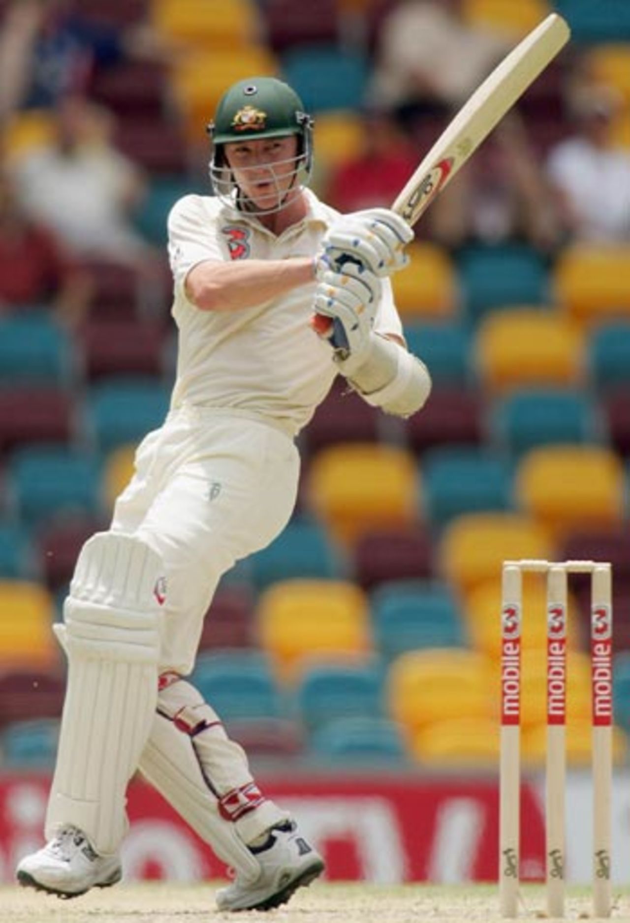 Brett Lee enjoys his stint with the bat, 1st Test, Brisbane, 2nd day, November 4, 2005