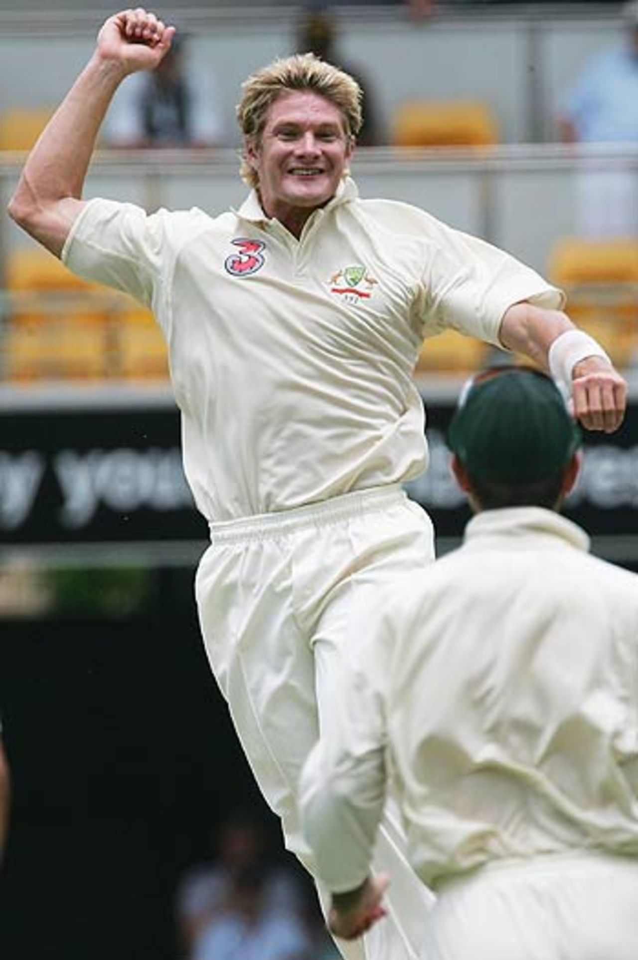 Shane Watson celebrates Chris Gayle's wicket, 1st Test, Brisbane, 4th day, November 5, 2005