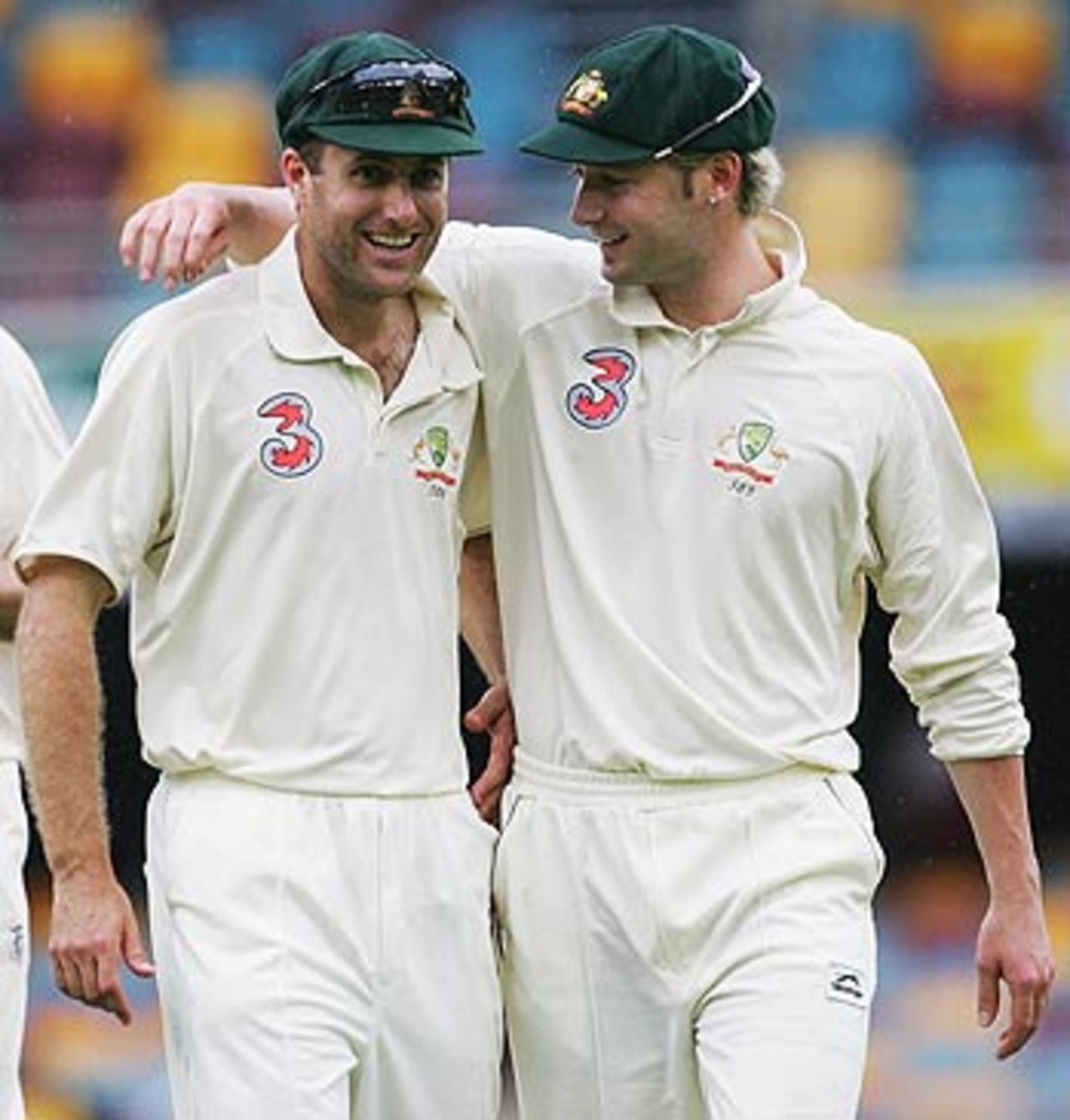 Australia's green middle order: Michael Clarke and Simon Katich, 1st Test, Brisbane, 4th day, November 5, 2005