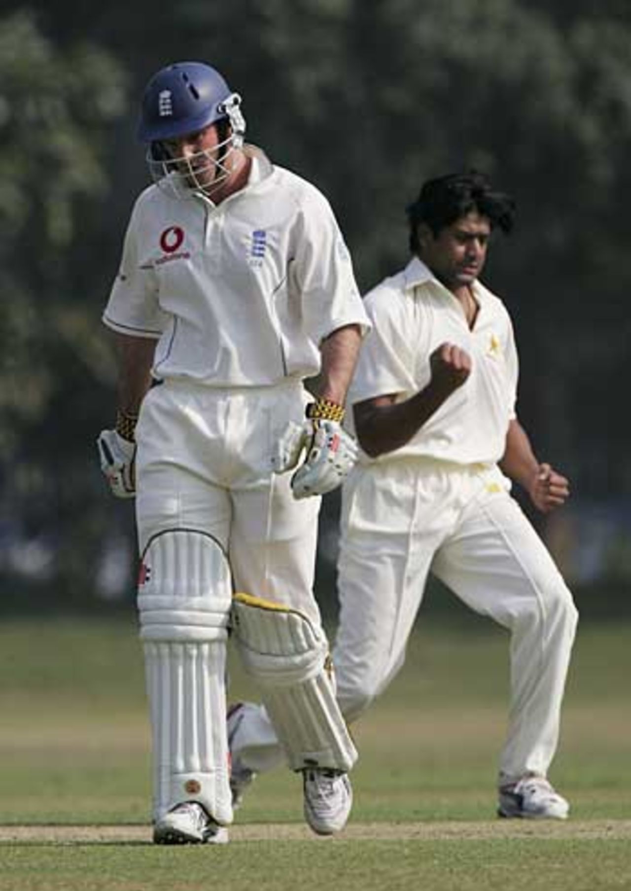 Kevin Pietersen falls to Shahid Nazir  as England's batting slumps for the third time, Pakistan A v England XI, Tour Match, Lahore, November 6, 2005