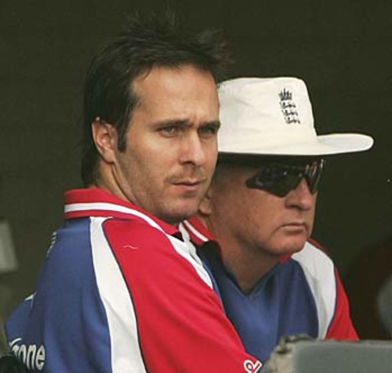 Michael Vaughan and Duncan Fletcher can only sit and watch, Pakistan A v England XI, Tour Match, Lahore, November 8, 2005