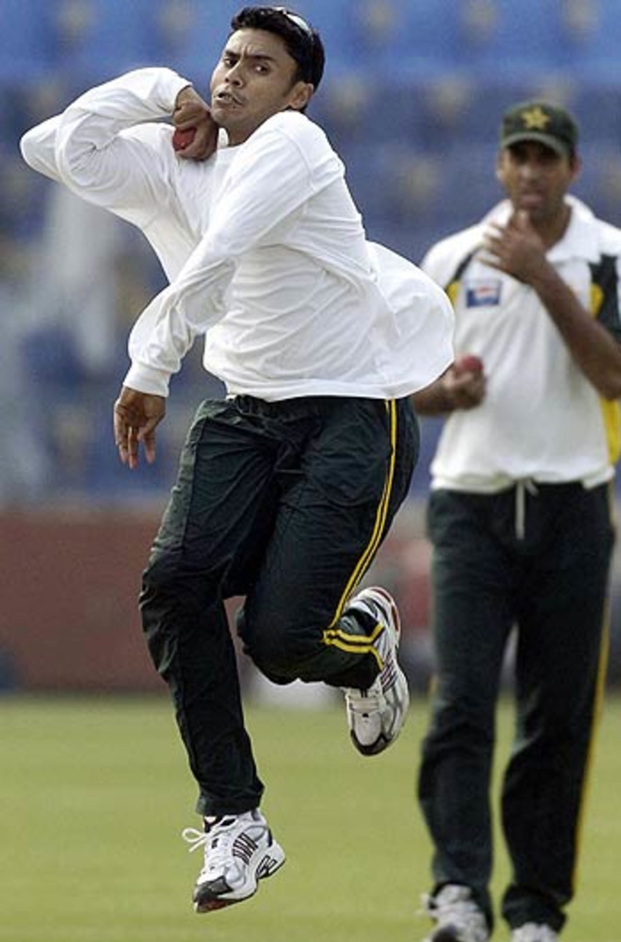 Danish Kaneria practises his art on the eve of the first Test against England, Multan, November 11, 2005