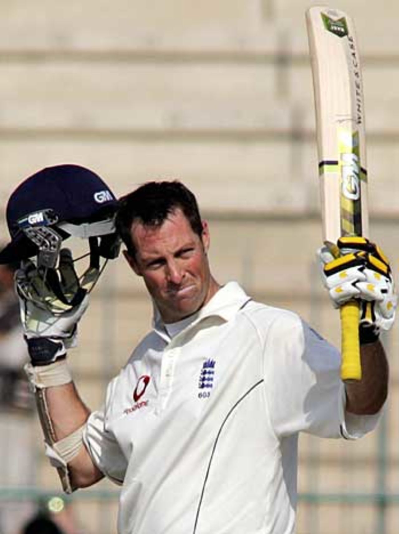 Marcus Trescothick celebrates his 28th Test fifty, Pakistan v England, 1st Test, Multan, November 13, 2005