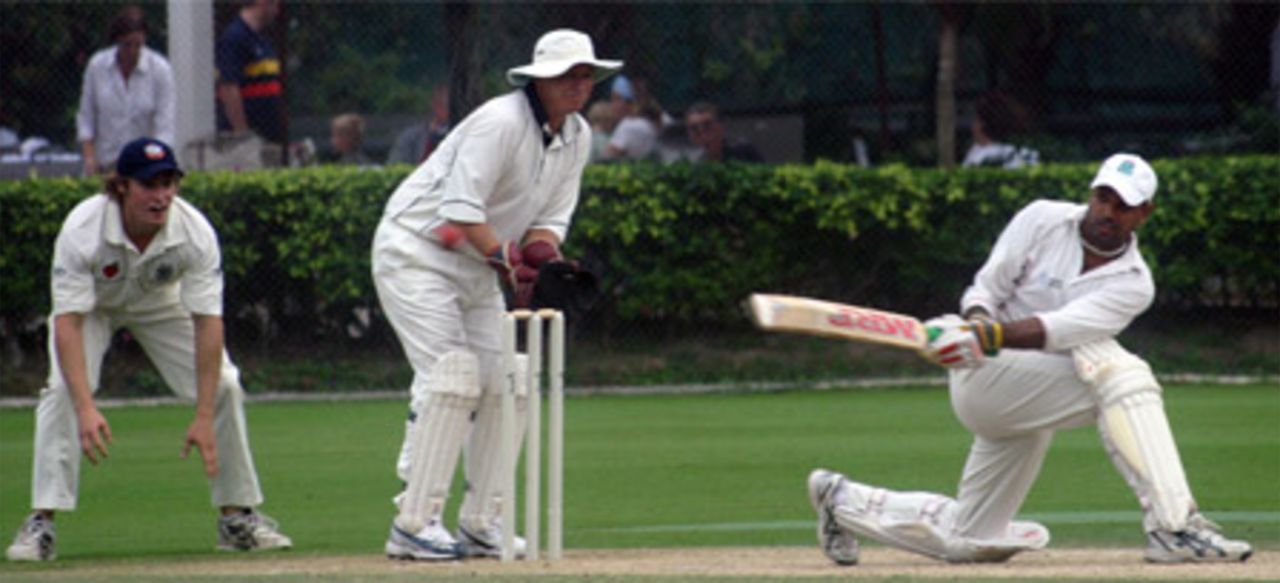 Naeem Ashraf, Mark Kratzmann and Adam Gunthorpe in Hancock Shield action