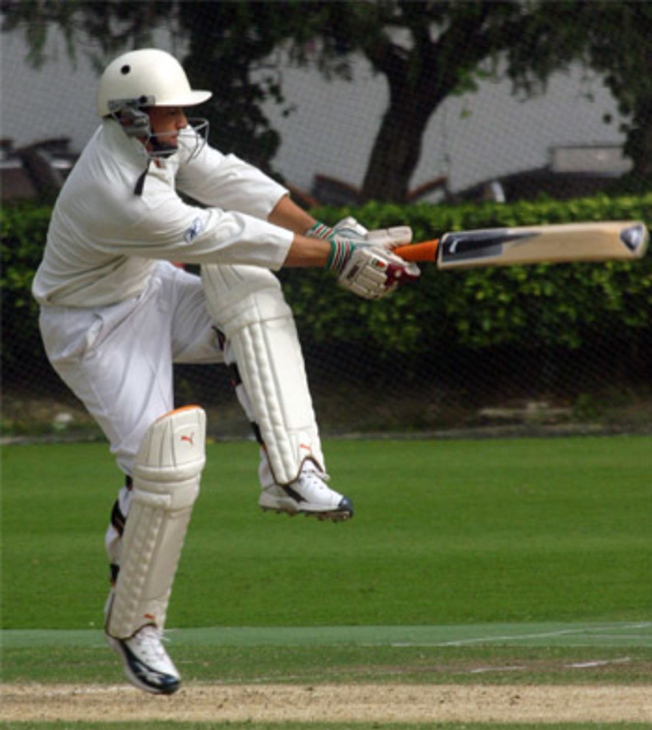 Luke Rewega batting during the Hancock Shield