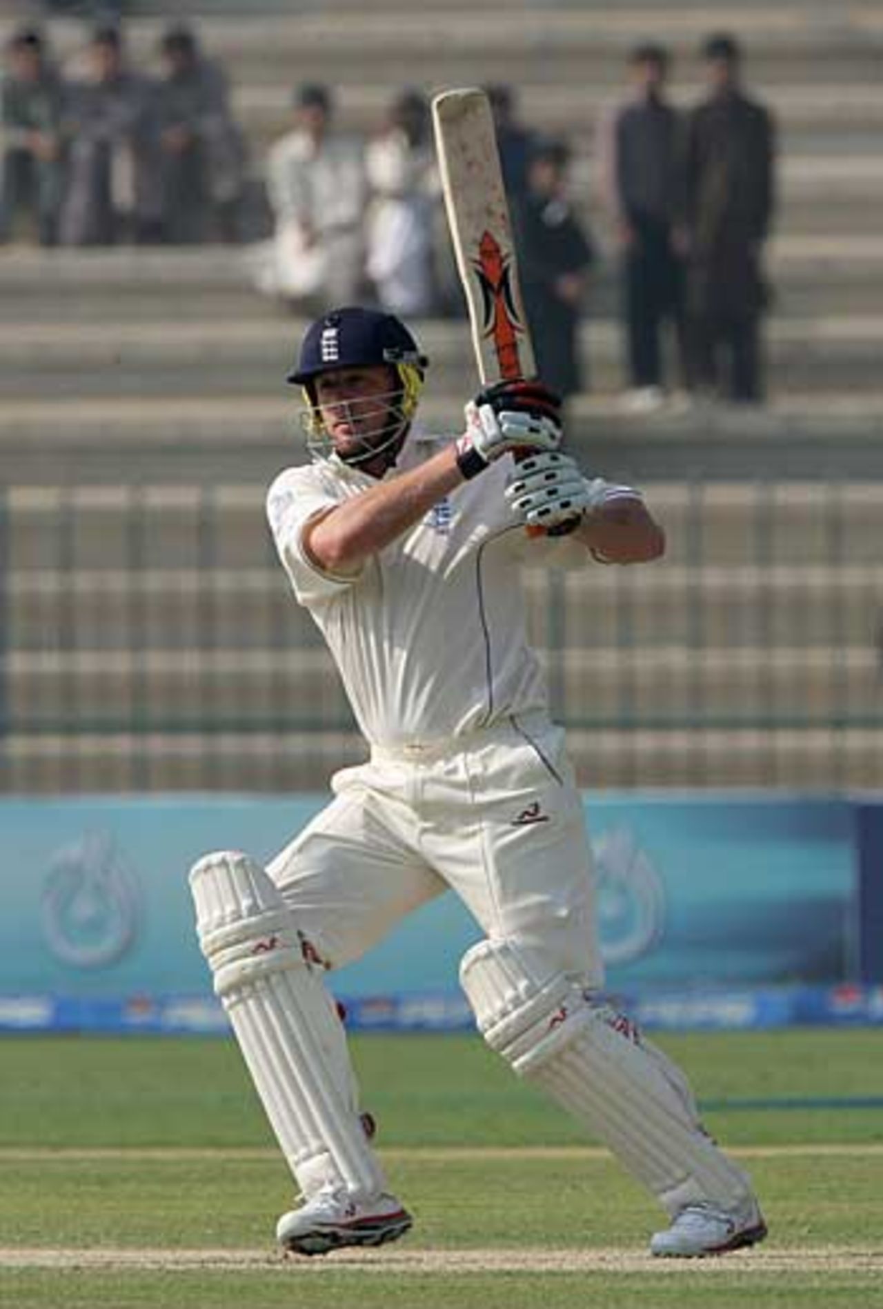 Andrew Flintoff clubs another boundary, Pakistan v England, 1st Test, Multan, November 14, 2005, 
