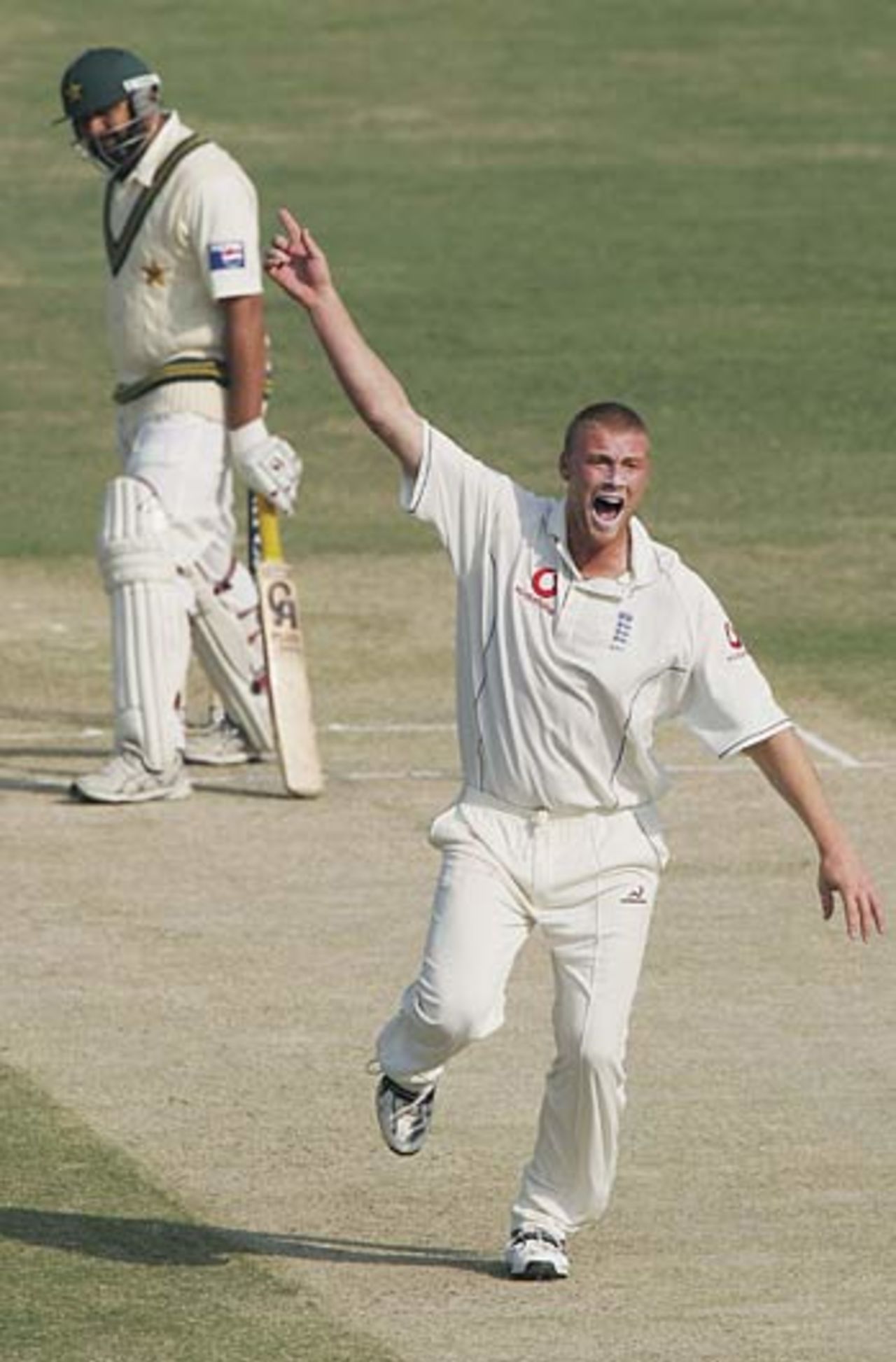 Andrew Flintoff appeals in vain for lbw against Inzamam-ul-Haq, Pakistan v England, 1st Test, Multan, November 15, 2005