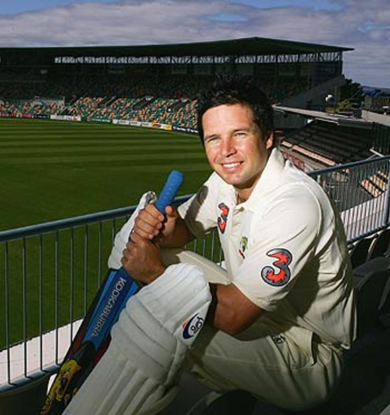 Brad Hodge, who is likely to make his Test debut, looks on after training at the Bellerive Oval, Hobart, November 16, 2005